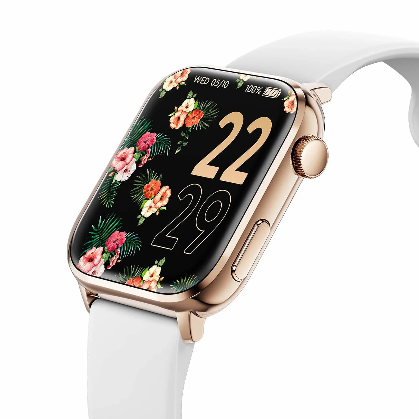 Ice-Watch - ICE smart 2.0 Rose-Gold White - Różowy zegarek z białym silikonowym paskiem dla kobiet (1,96 cala)
