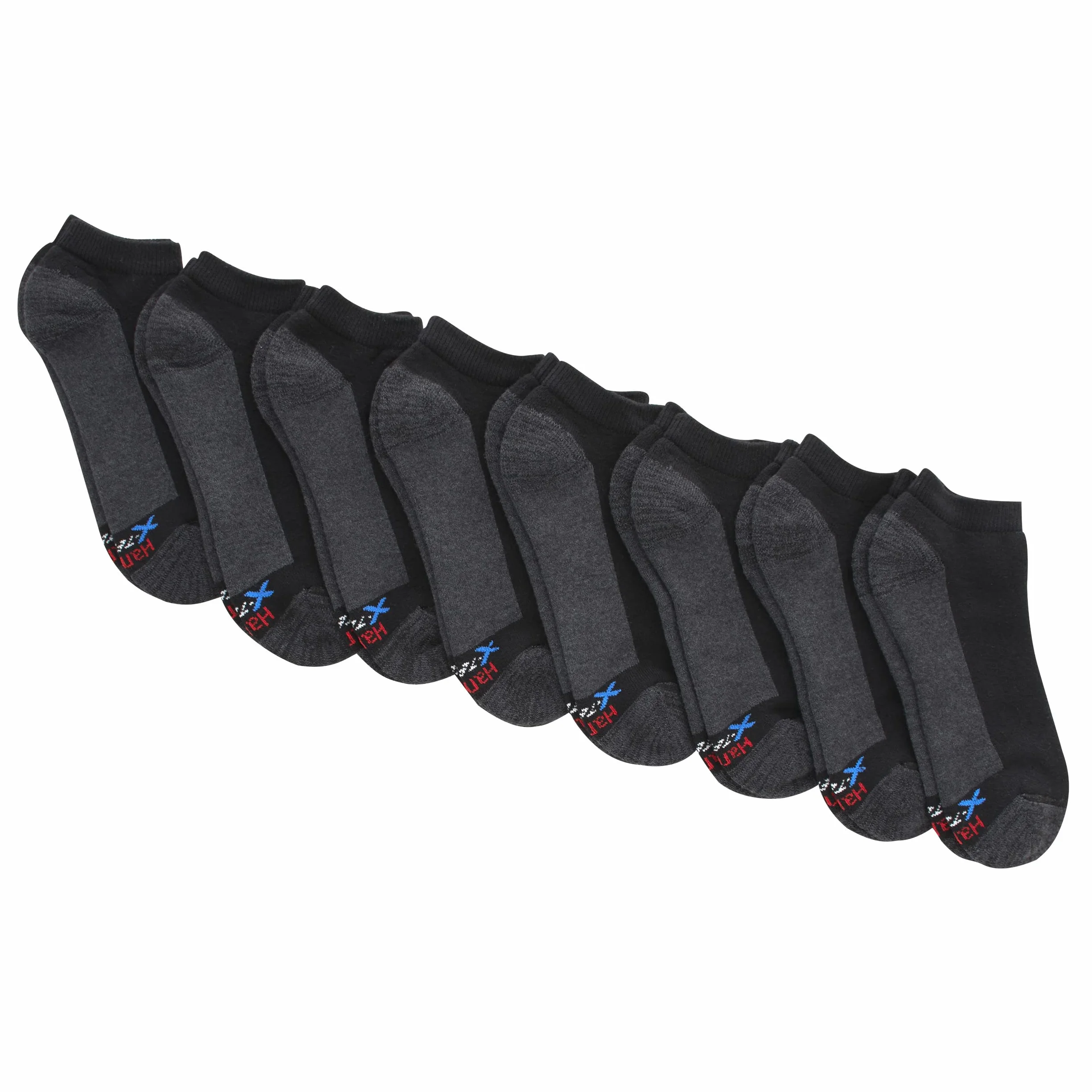 Hanes Ultimate Ultra Cushion FreshIQ męskie skarpety odprowadzające wilgoć, niski krój, 8 sztuk, kolor biały, Czarny, 8 par, Rozmiar uniwersalny