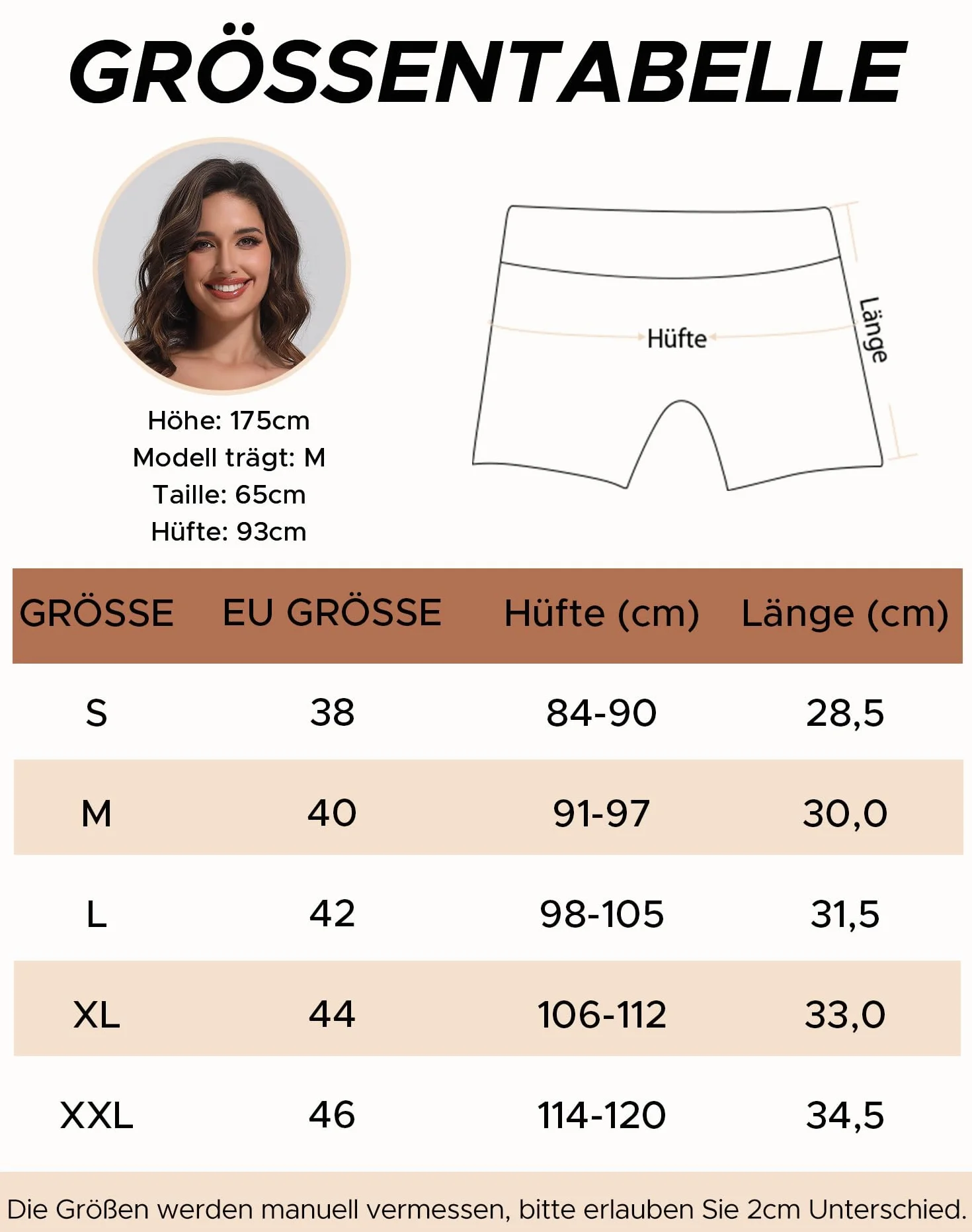 INNERSY Krótkie spodenki kolarskie damskie halka spodnie pod sukienkę średnia talia Chub Rub szorty 2 sztuki w opakowaniu