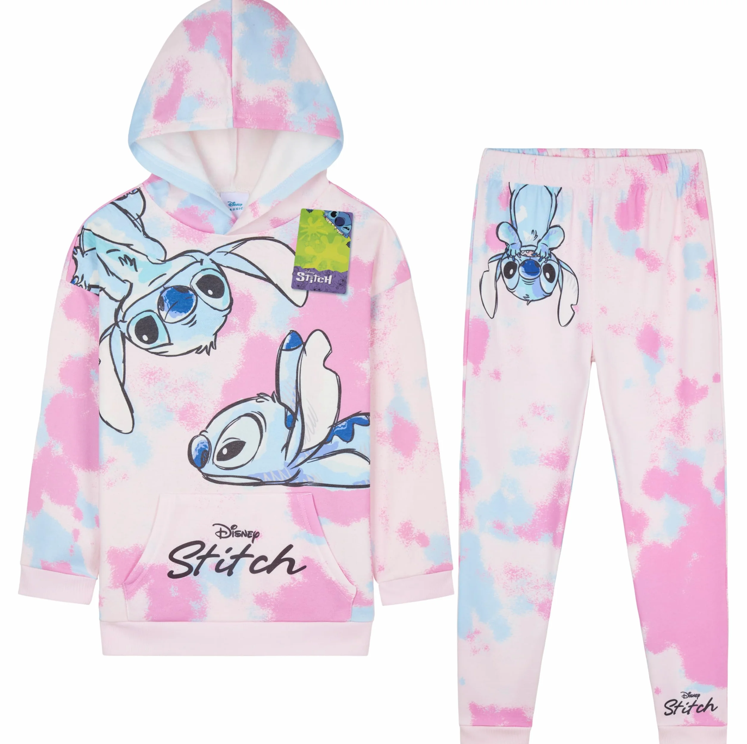Disney Stitch dres dziewczęcy bluza z kapturem joggery 2 szt