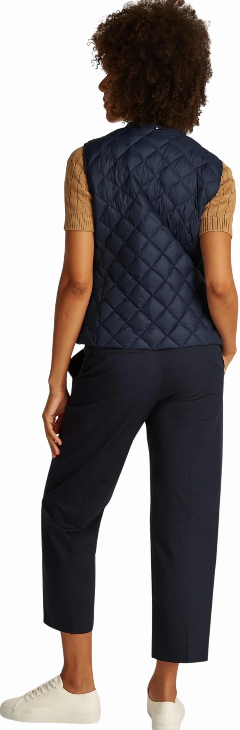 Tommy Hilfiger UL Down Pikowana kamizelka bez rękawów WW0WW43214 Kobiety Ul Down Quilt Collarless Vest Ww0ww43214