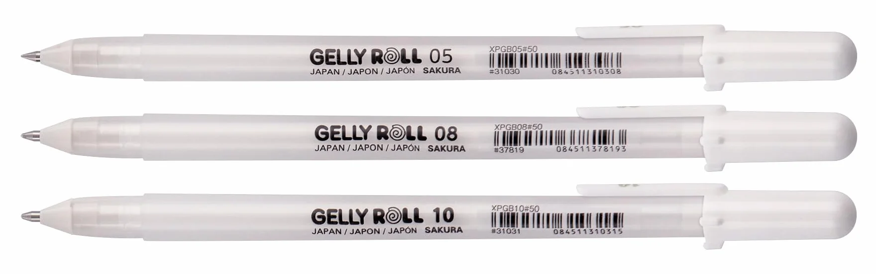 Sakura Gelly Roll 3 gelpennen div diktes - wit