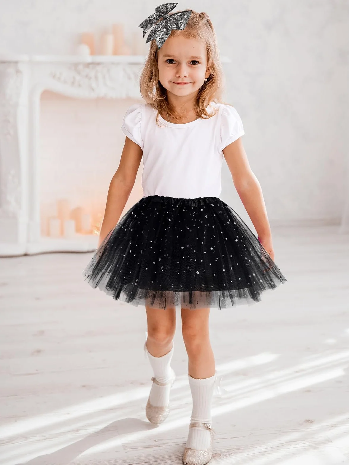 Spódnice Tutu dla dziewczynek 3 warstwy z podszewką z fryzurą, dziecięca spódnica baletowa Tutu różowa czarna czerwona Tutu, Halloween Tutu dla 2-8 lat