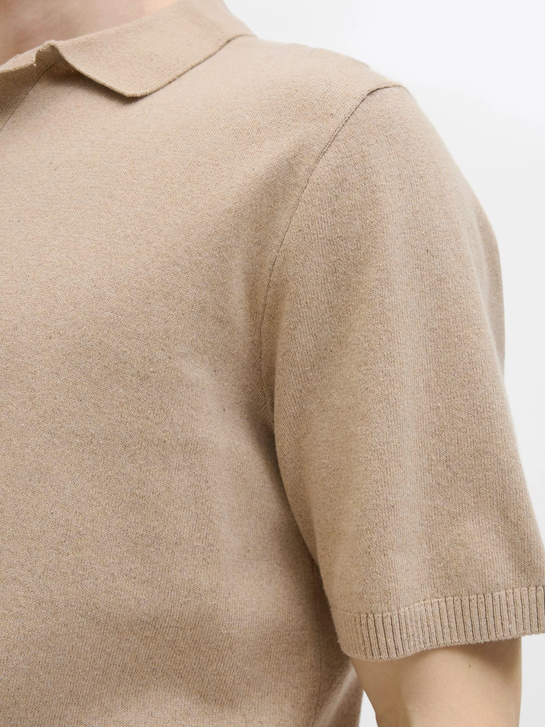 JJ REBEL Jrebcallum Knit Polo Ss, Crockery., M