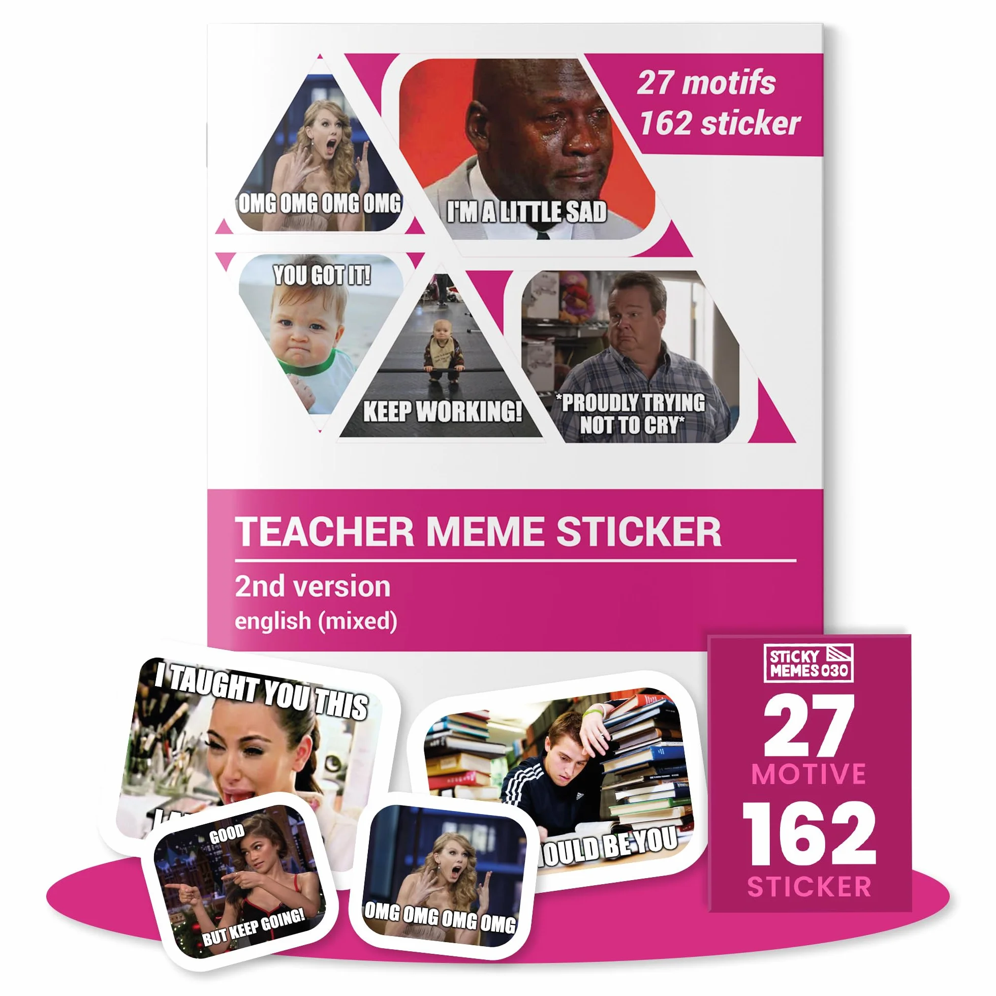 2. Wersja nauczyciela naklejki meme/naklejki 162 szt. / 27 motywów/memy nauczyciela na nuty/naklejki nauczyciela/prezent dla nauczyciela / prezent dla nauczyciela pożegnanie
