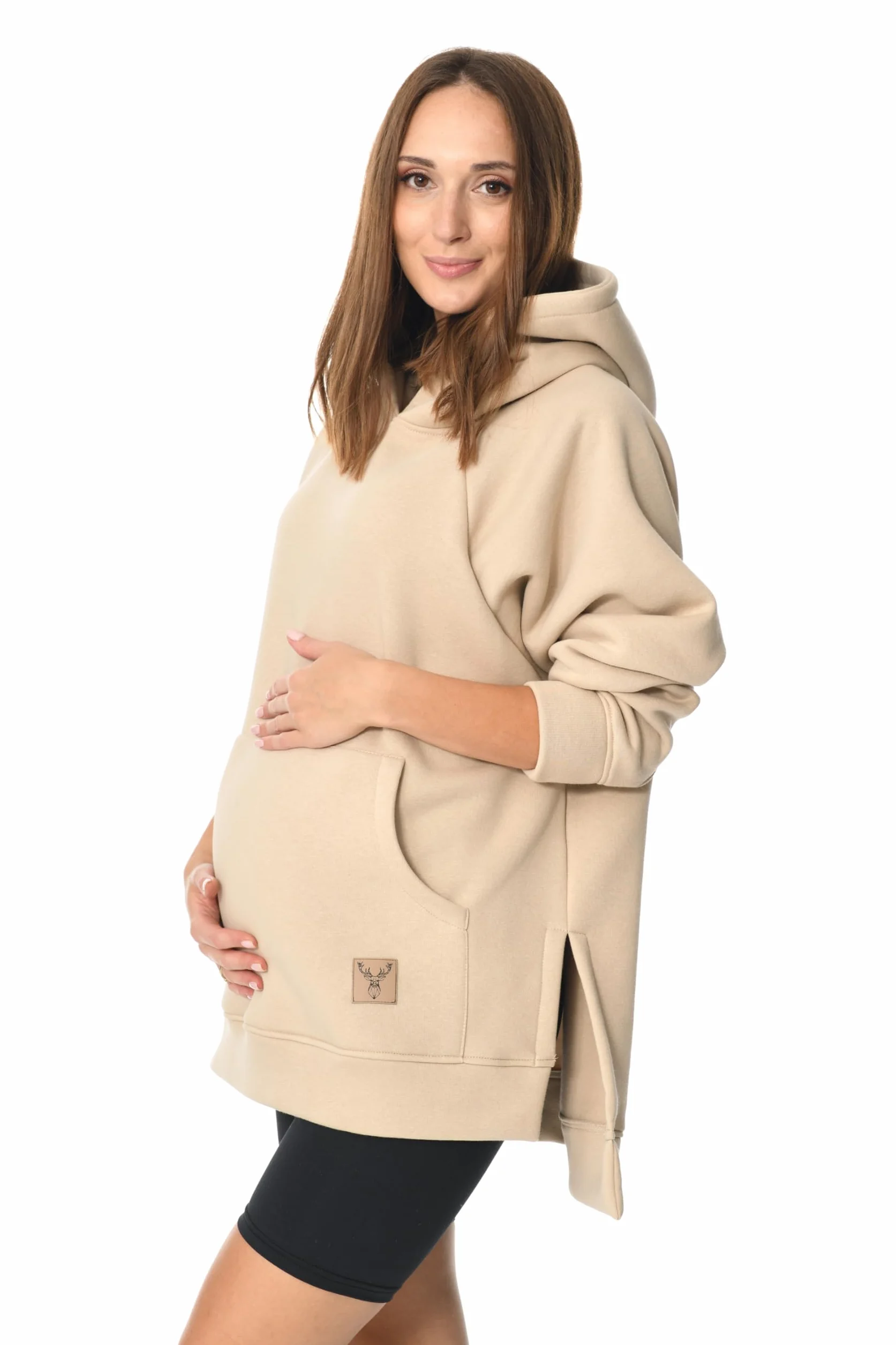 MijaCulture Moda ciążowa 2 w 1 sweter do karmienia i sweter ciążowy top do karmienia Stella M014