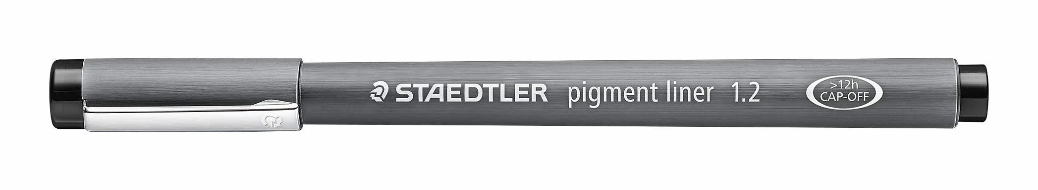 STAEDTLER Czarna wkładka pigmentowa, szerokość linii 1,2 mm, atrament pigmentowy, długa metalowa końcówka, długa żywotność, 10 cienkopisów w kartonowym etui, 308 12-9