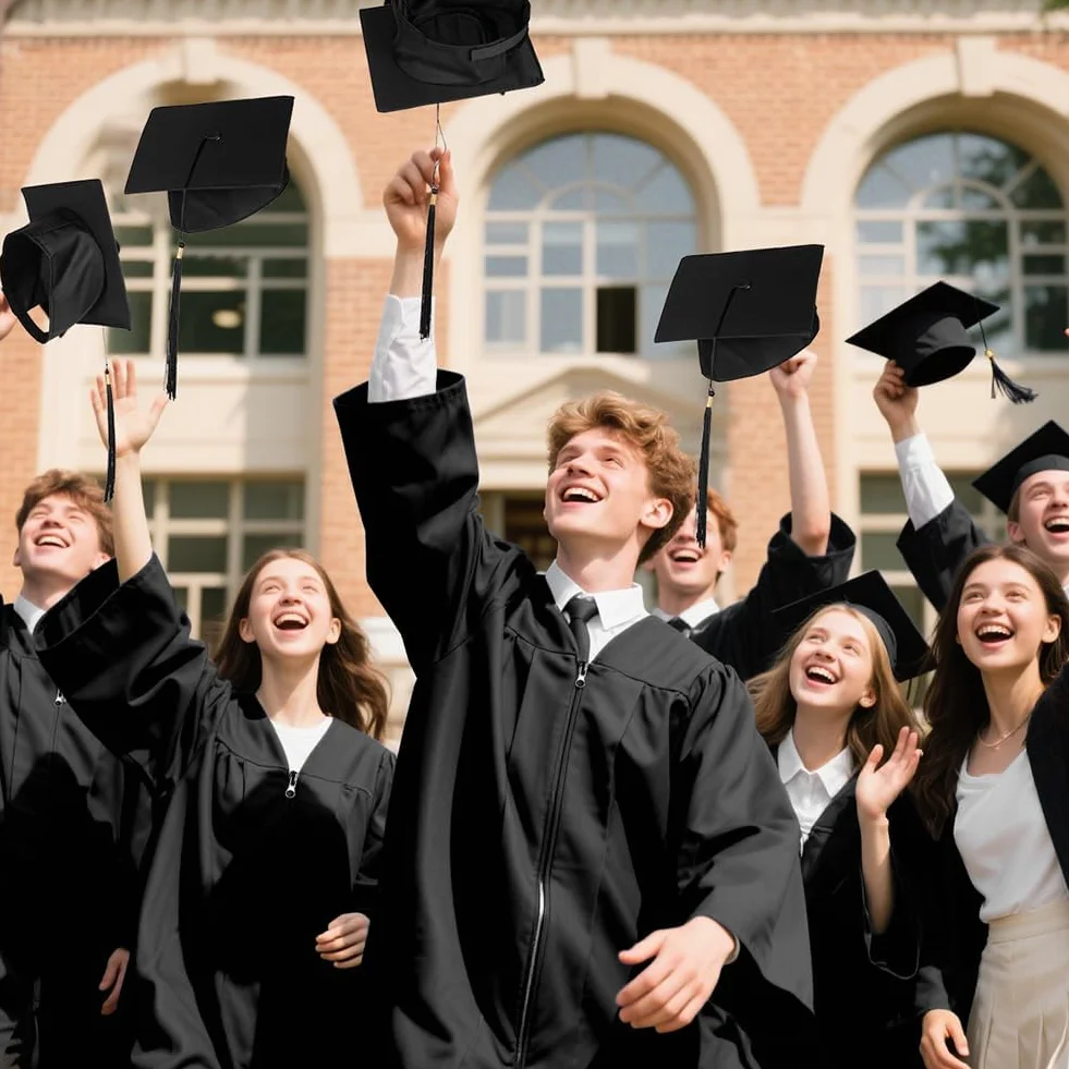AUYAO Graduation Togi, Kostium Graduation Dorosły, z podziałką i togą, zestaw dla dorosłych unisex dla dorosłych