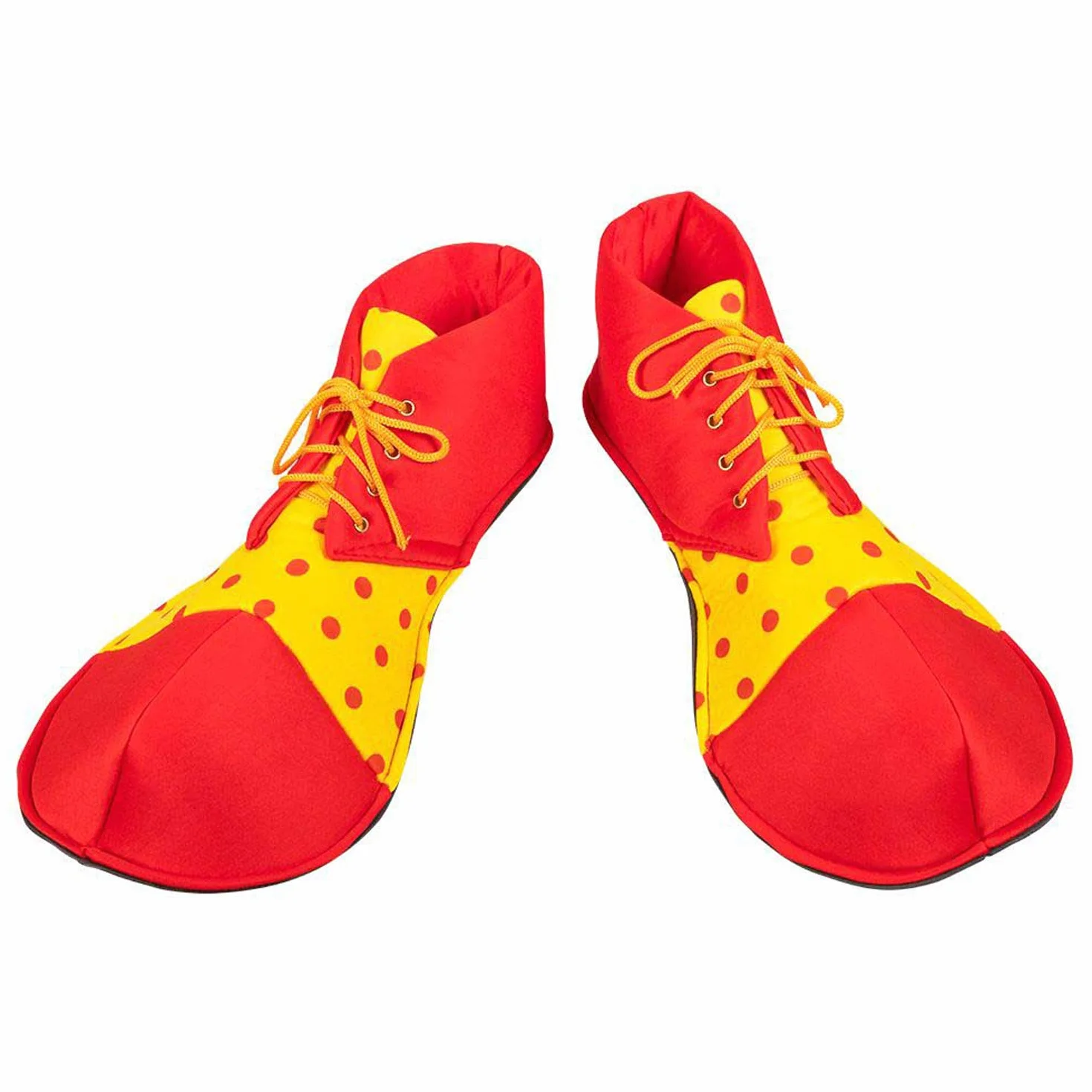 Boland 55519 – buty typu clown z materiału, 1 para, rozmiar uniwersalny dla dorosłych, żółto-czerwone, ochraniacze na buty, akcesoria na karnawał, ostatki, Halloween, impreza tematyczna