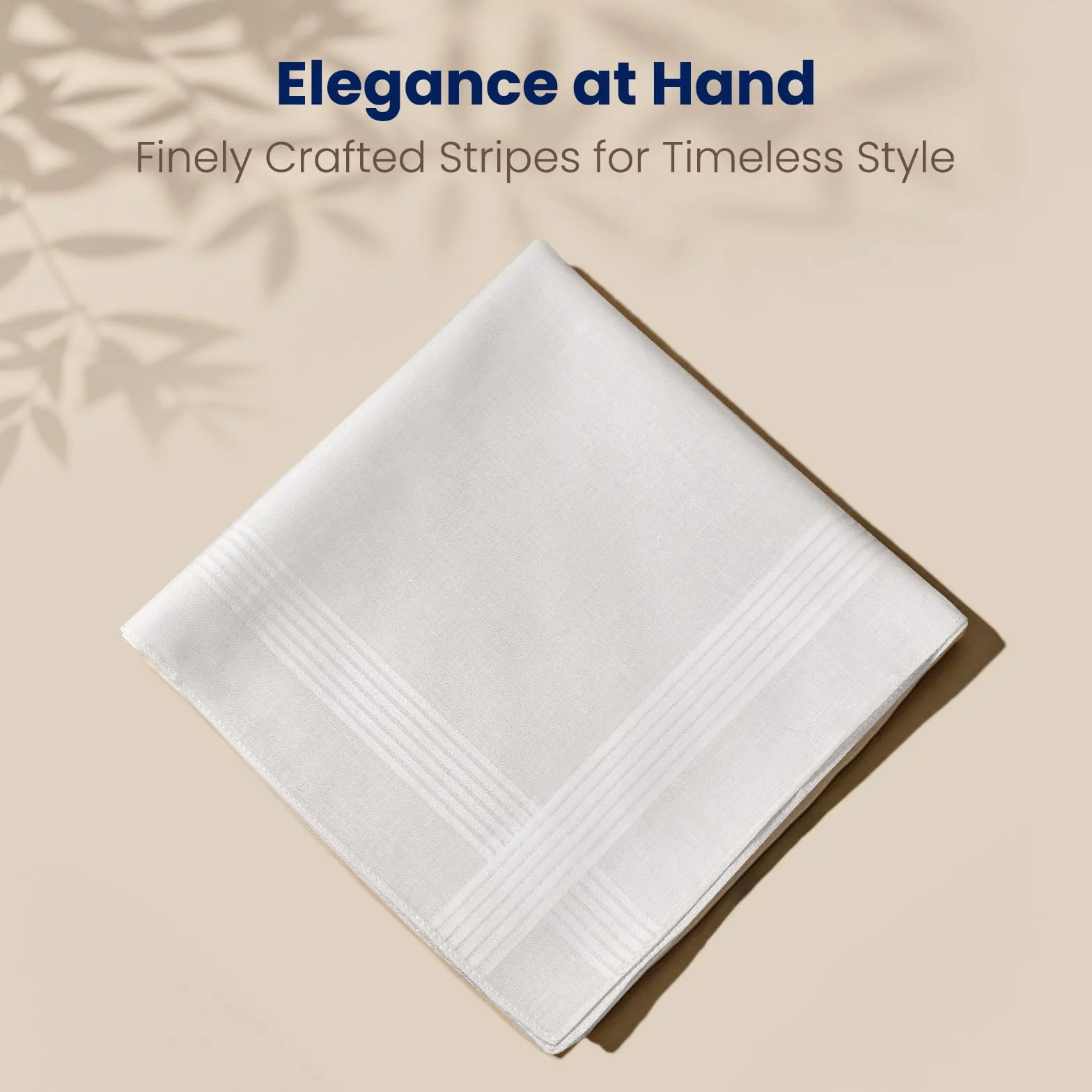 Selected Hanky Men's Handkerchiefs,100% Soft Cotton,White Classic Hankie Pack of 12