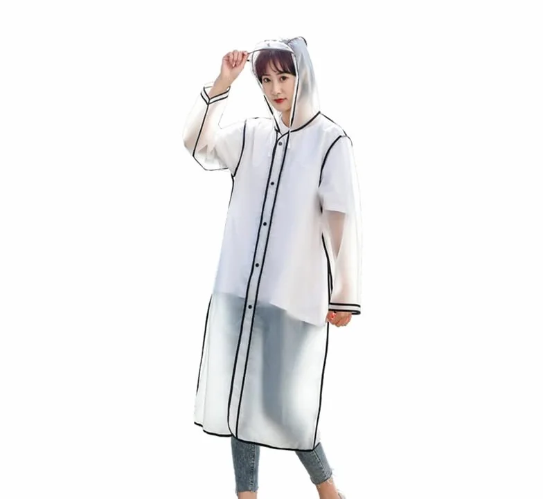 Męski płaszcz przeciwdeszczowy Przezroczysty damski płaszcz przeciwdeszczowy Kobiety Jednoosobowa odzież przeciwdeszczowa do podróży (Color : Green, Size : XXL)