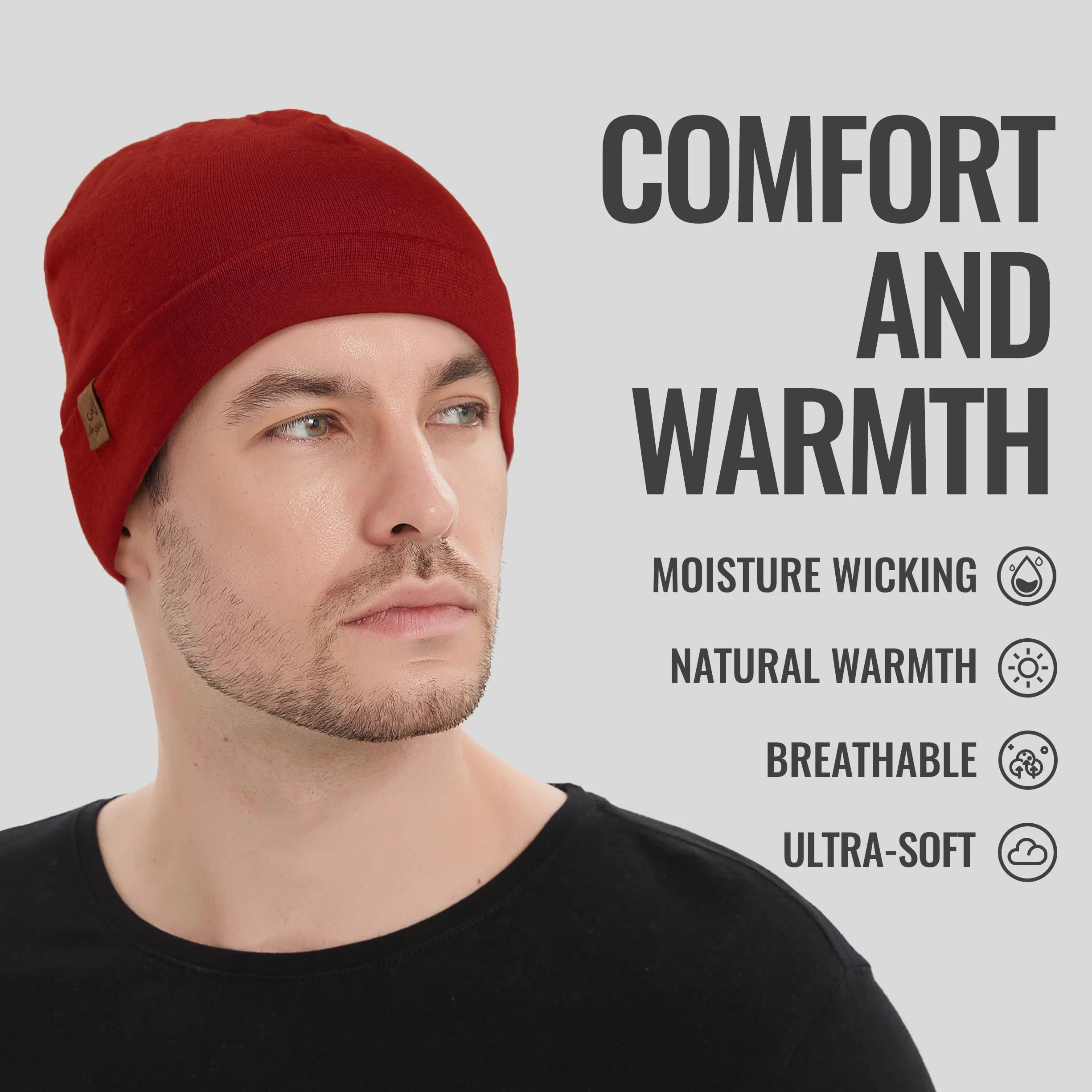 ACUSHLA 100% wełna merynosowa mankietowa czapka dla mężczyzn i kobiet dzianinowa czapka zimowa unisex czapka do zegarka czapka czaszka owijana na zimną pogodę