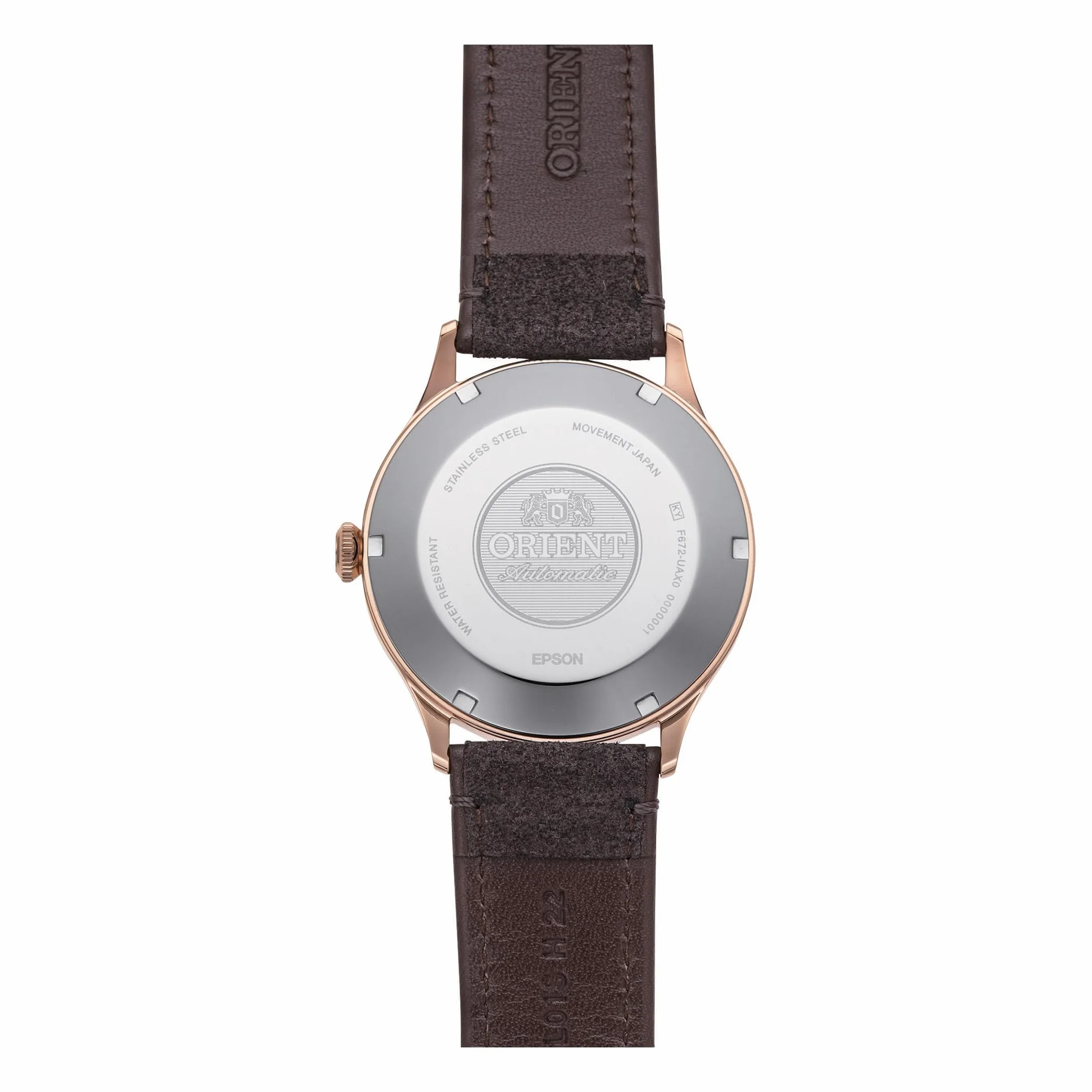 Orient Classic Baby V4 2. generacja - Automatyczny i ręczny mechaniczny skórzany zegarek na rękę klasyczny elegancki cienki RA-AC0P, Brązowy, Klasyczny