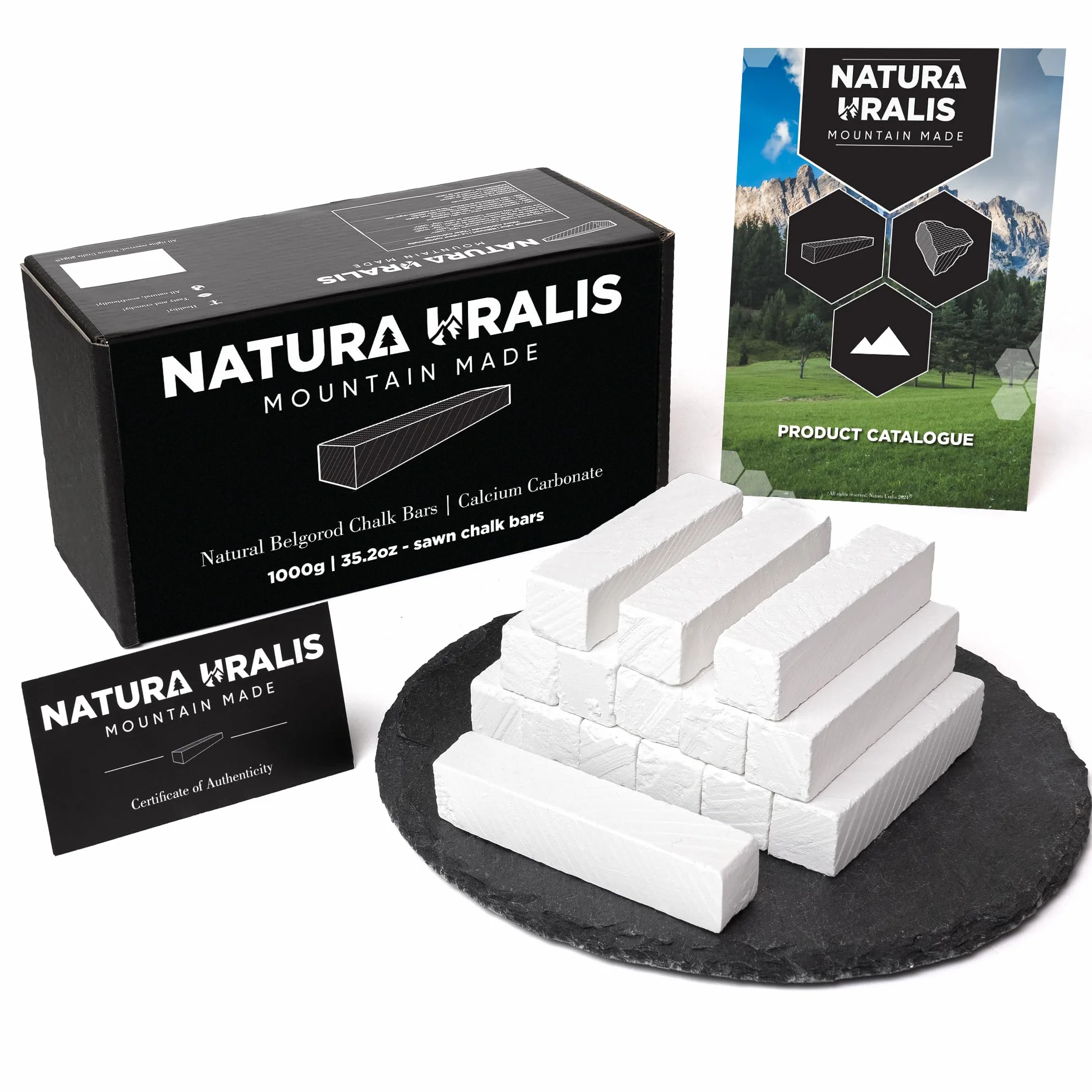 Natura Uralis Premium Belgorod Tynk Siekany | 1000g Białych Słupków Wapiennych - Niesamowity Chrzęst, Satysfakcjonująca Ziemista, Aksamitna i Solidna Tekstura, Sensacja ASMR