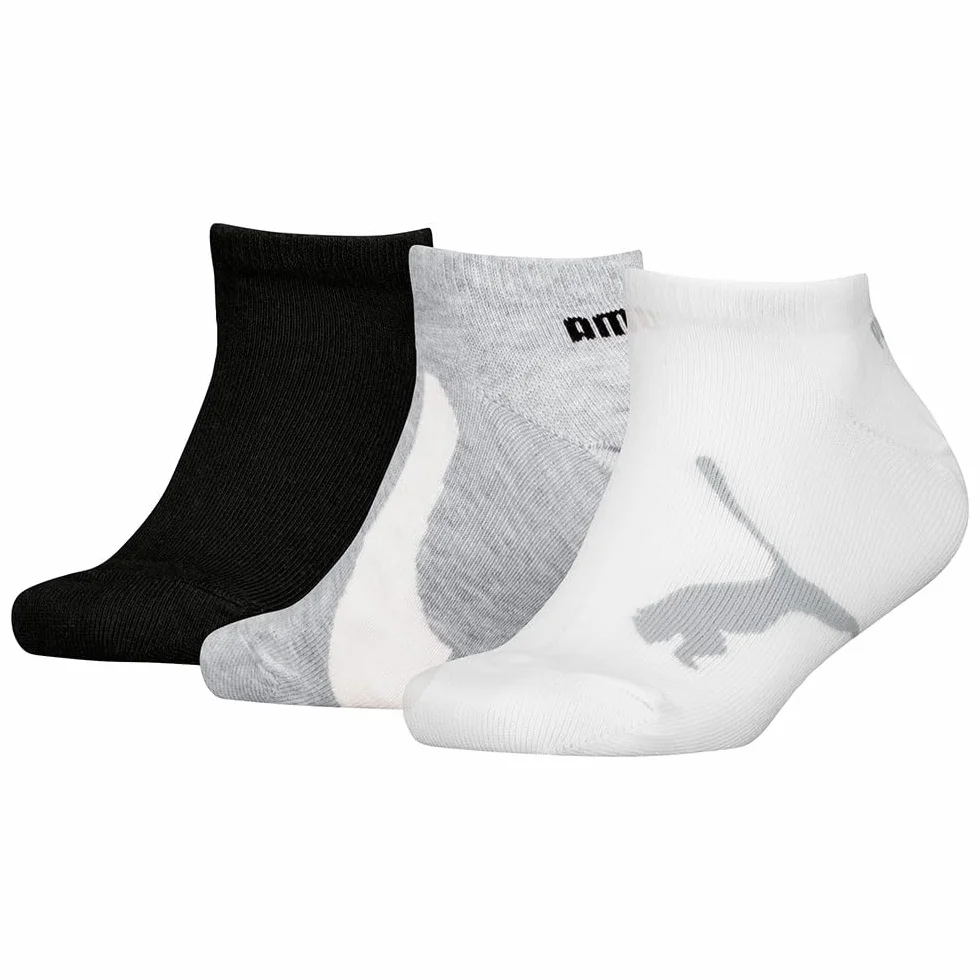 PUMA Unisex Kids Bwt Sneaker Sock (3 sztuki), Biały/szary/czarny - nowy, 31-34