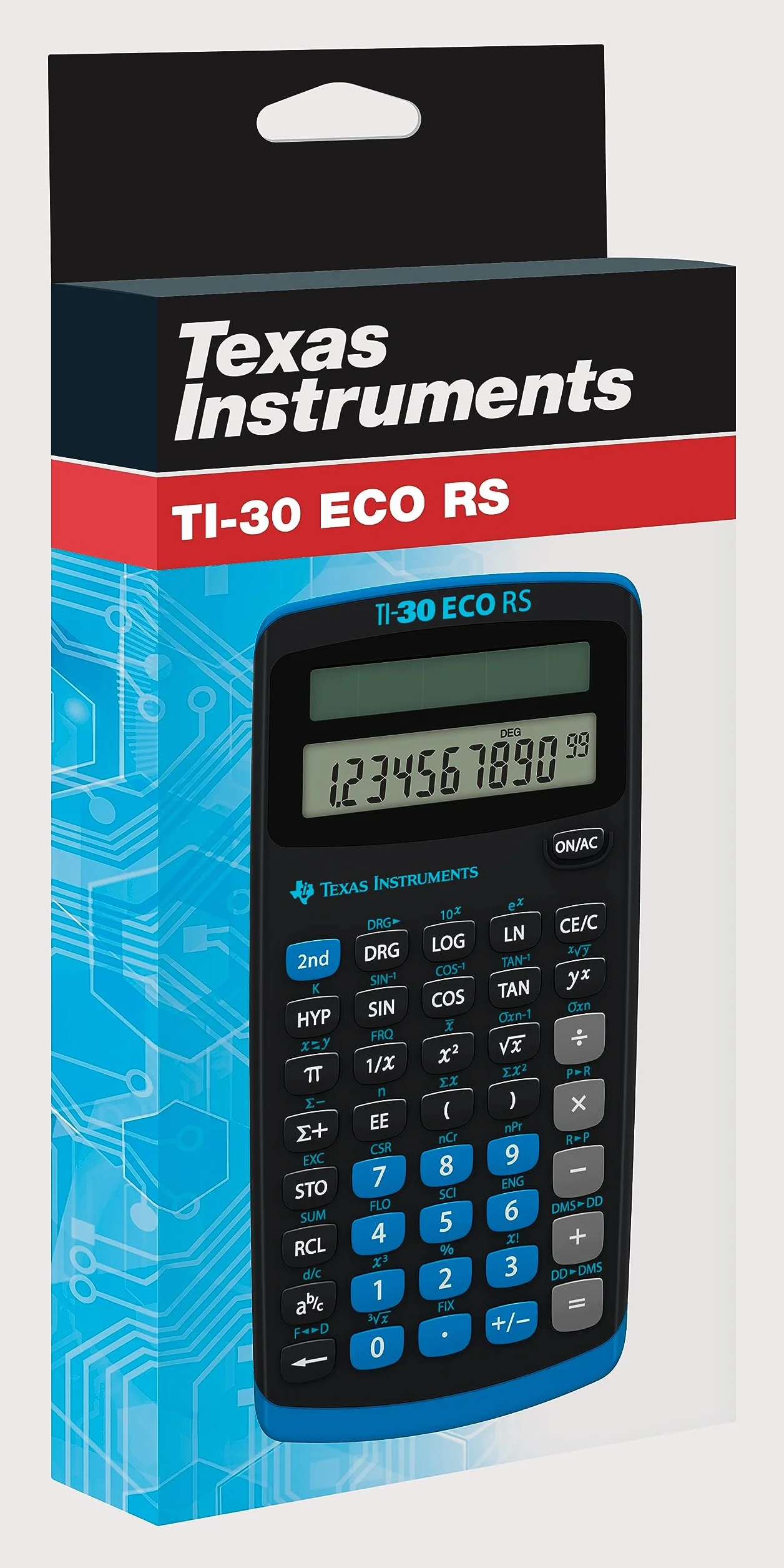 Texas Instruments TI-30 ECO RS Kalkulator Solarowy, Czarny, 10-cyfrowy