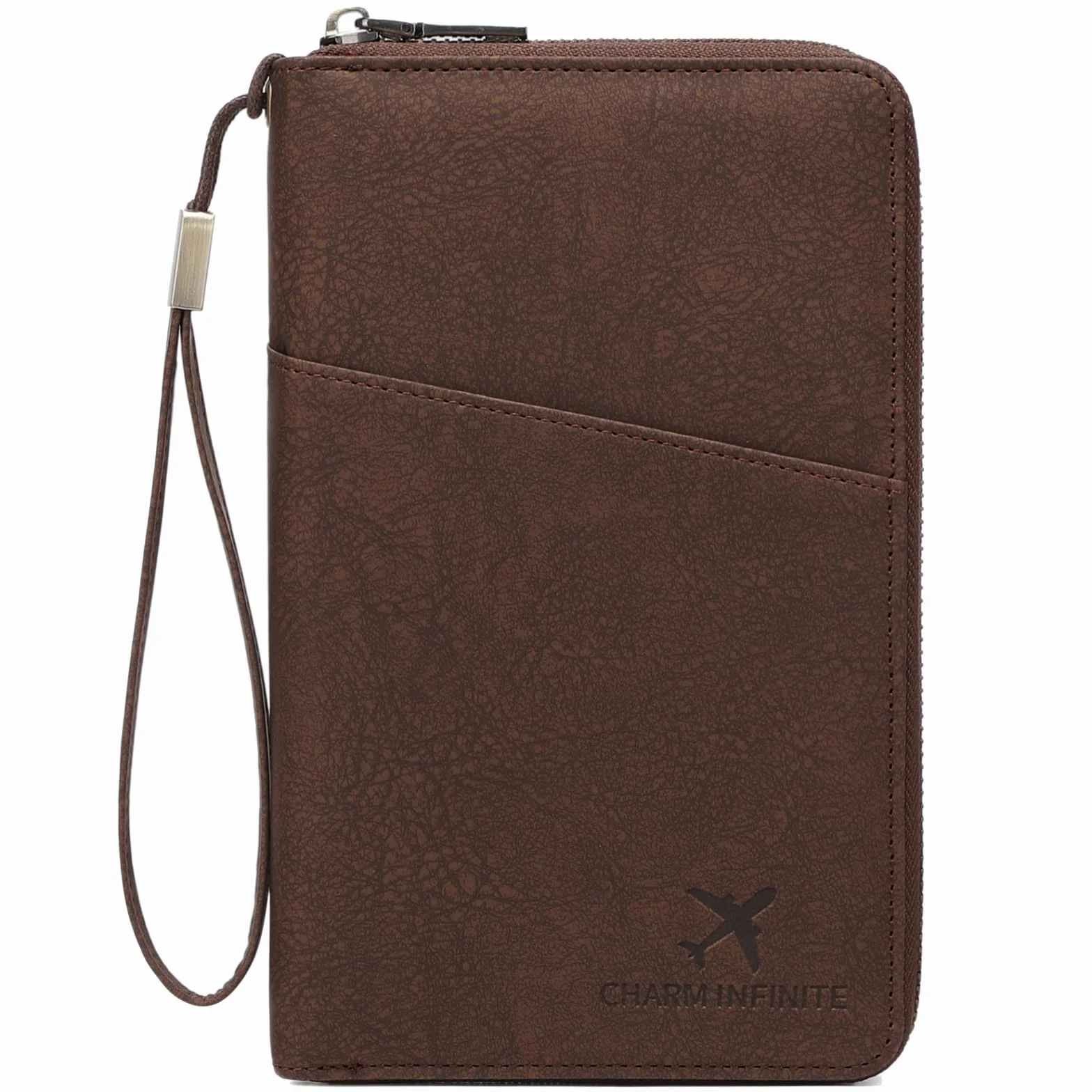 Toctax Torba na paszport, rodzinny organizer podróżny z blokerem RFID, organizer na paszport, etui na paszport dla kobiet i mężczyzn, kawa, 20.2 x 12.7 x 2.5 cm, Nowoczesny