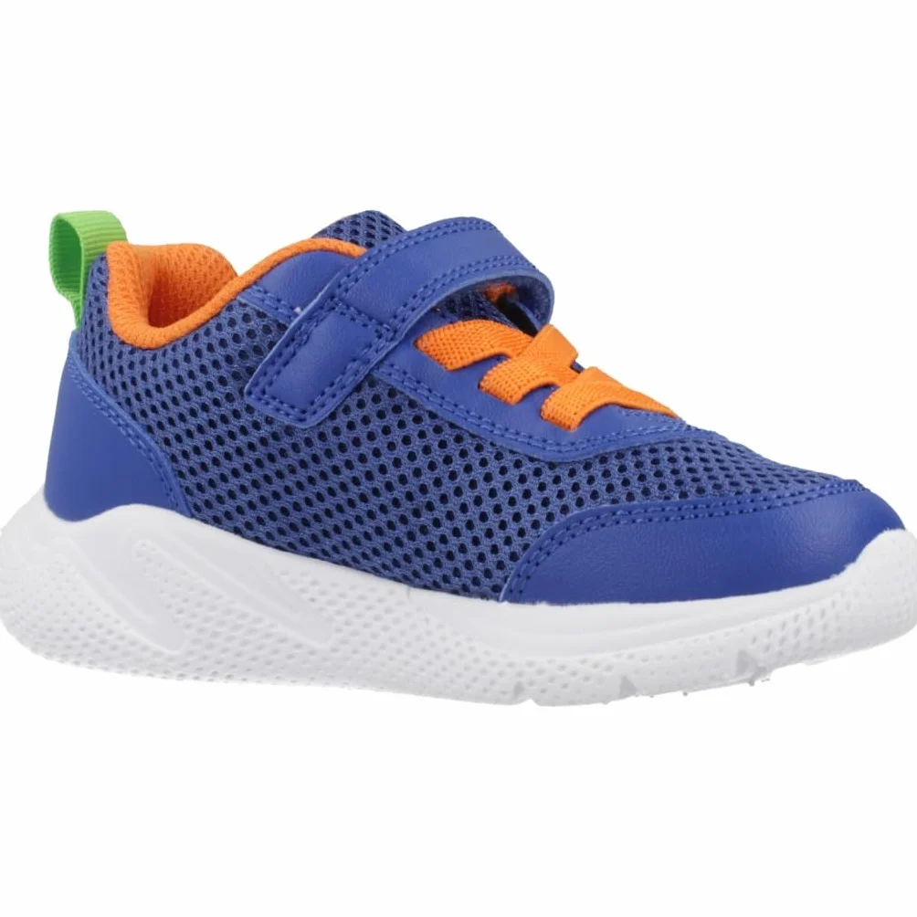 Geox B SPRINTYE Boy C Sneakers, Royal/Orange, 26 EU