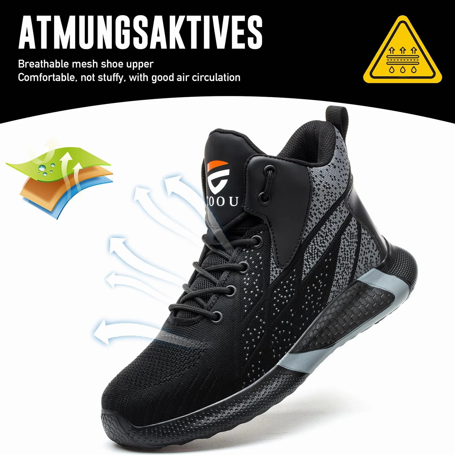 Buty ochronne dla mężczyzn wysokie buty robocze damskie lekkie i wygodne buty robocze ze stalowymi noskami oddychające buty ochronne
