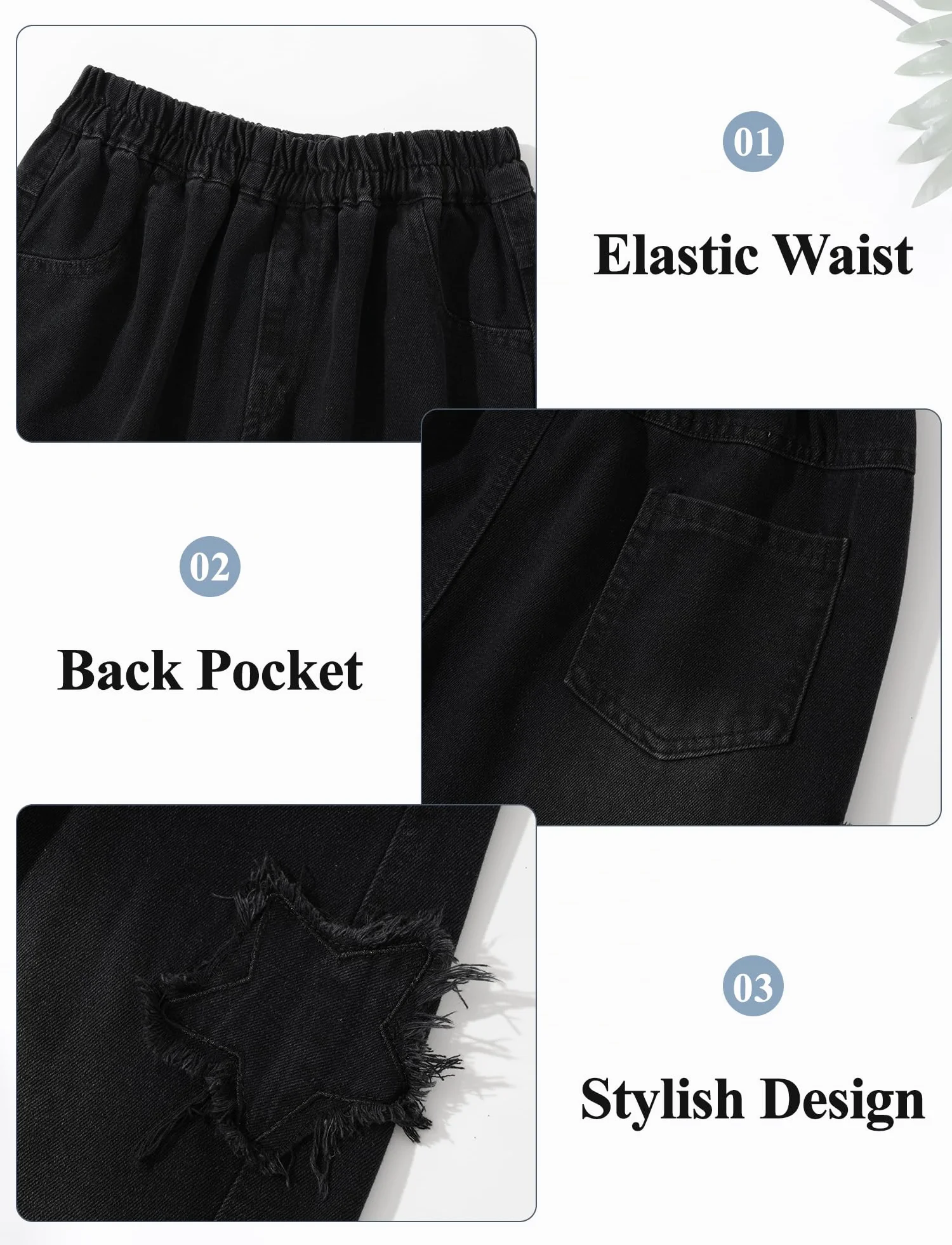 Happy Cherry - Baggy Jeans chłopięce spodnie dżinsowe dla nastolatków szerokie nogawki Vintage Streetstyle dzieci 5-14 lat z elastycznym ściągaczem na wiosnę, lato, jesień i zimę - 110-170