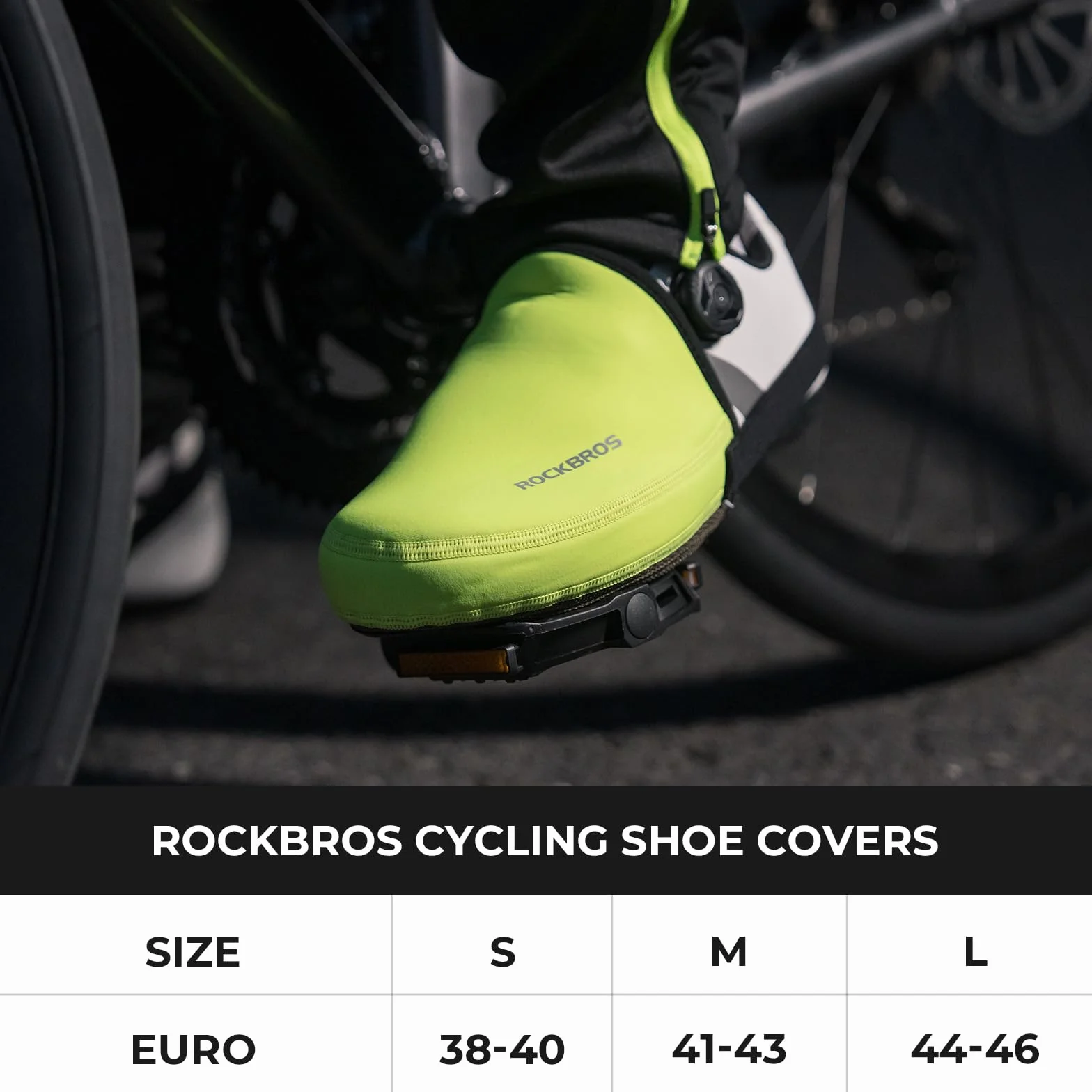 ROCKBROS Lalosze Rowerowe Wodoodporny Płaszcz Rowerowy Wiatroszczelny Męski Pokrowiec na Buty Zielony M L