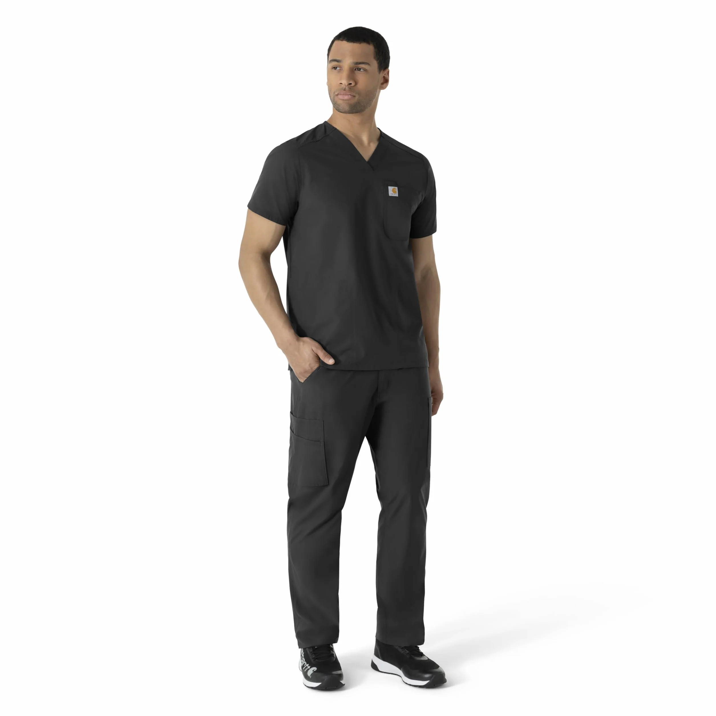 Carhartt Scrubs C16113 Force® Modern Fit V-Neck Top - Small - Black