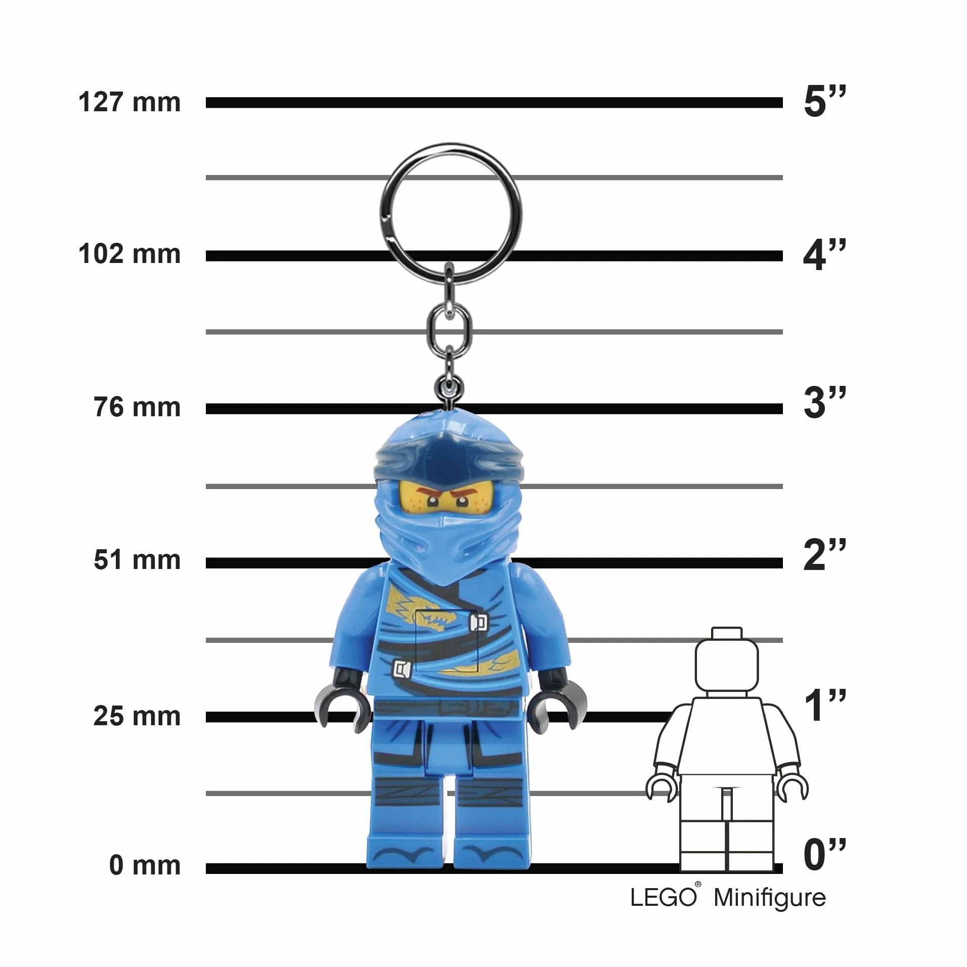 IQ LEGO Ninjago Legacy Key Chain Light Keyring - 76 mm Tall Figure, wielokolorowy