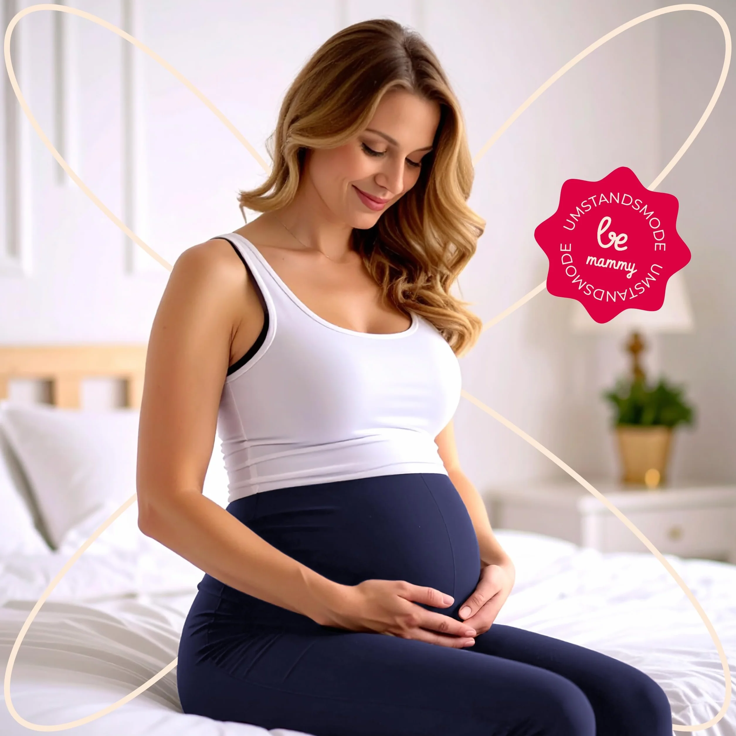Be Mammy Bawełniane Legginsy Ciążowe Długie BE20-230