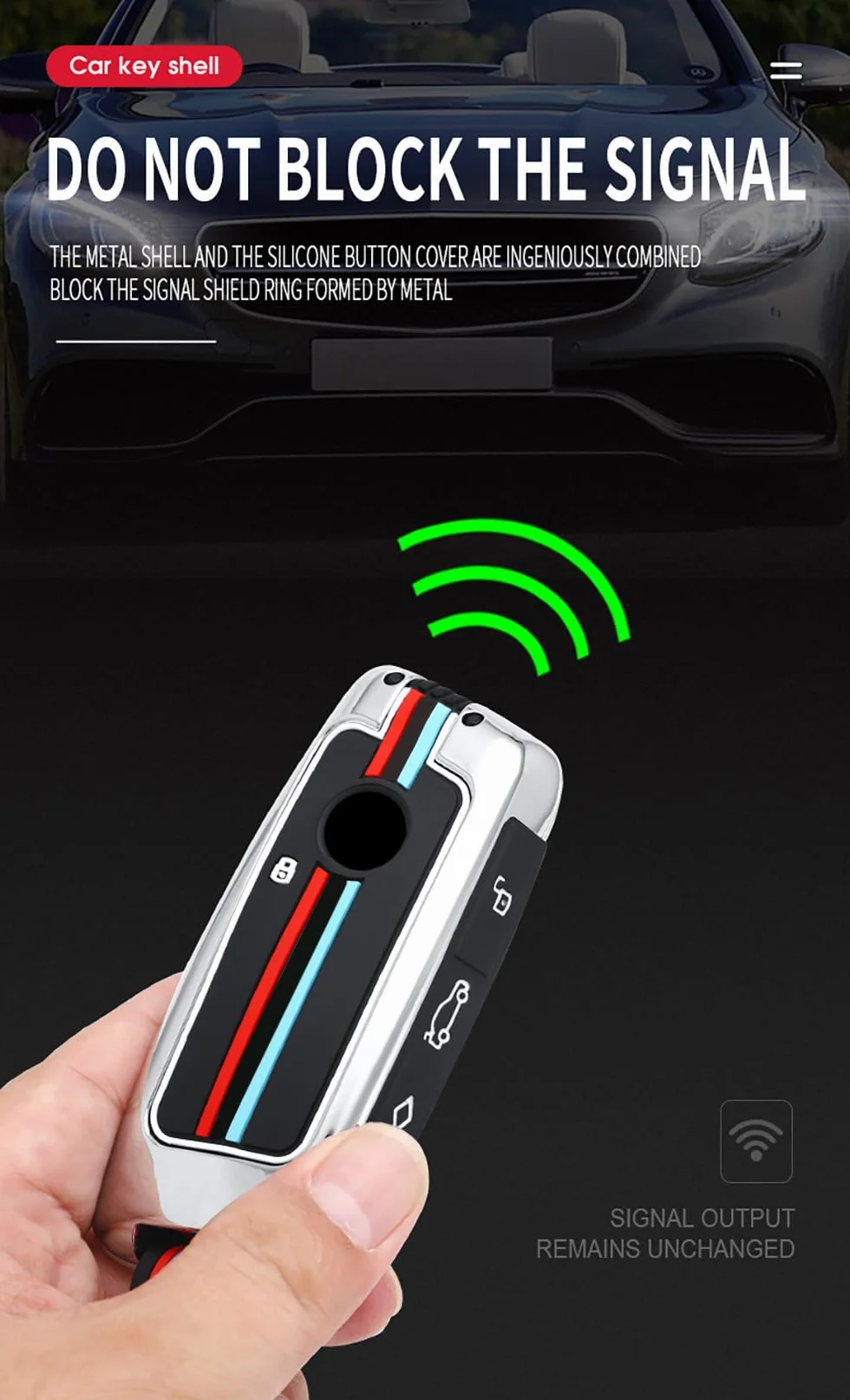 ontto Metalowe etui na kluczyki samochodowe, etui na klucze, pasuje do BMW X1 X7 M Sport 223i iX40 iX50 xDrive i4 IX1 7 740LI G07 XM I7 2022-2023 etui ochronne breloczek etui na klucze, czarne