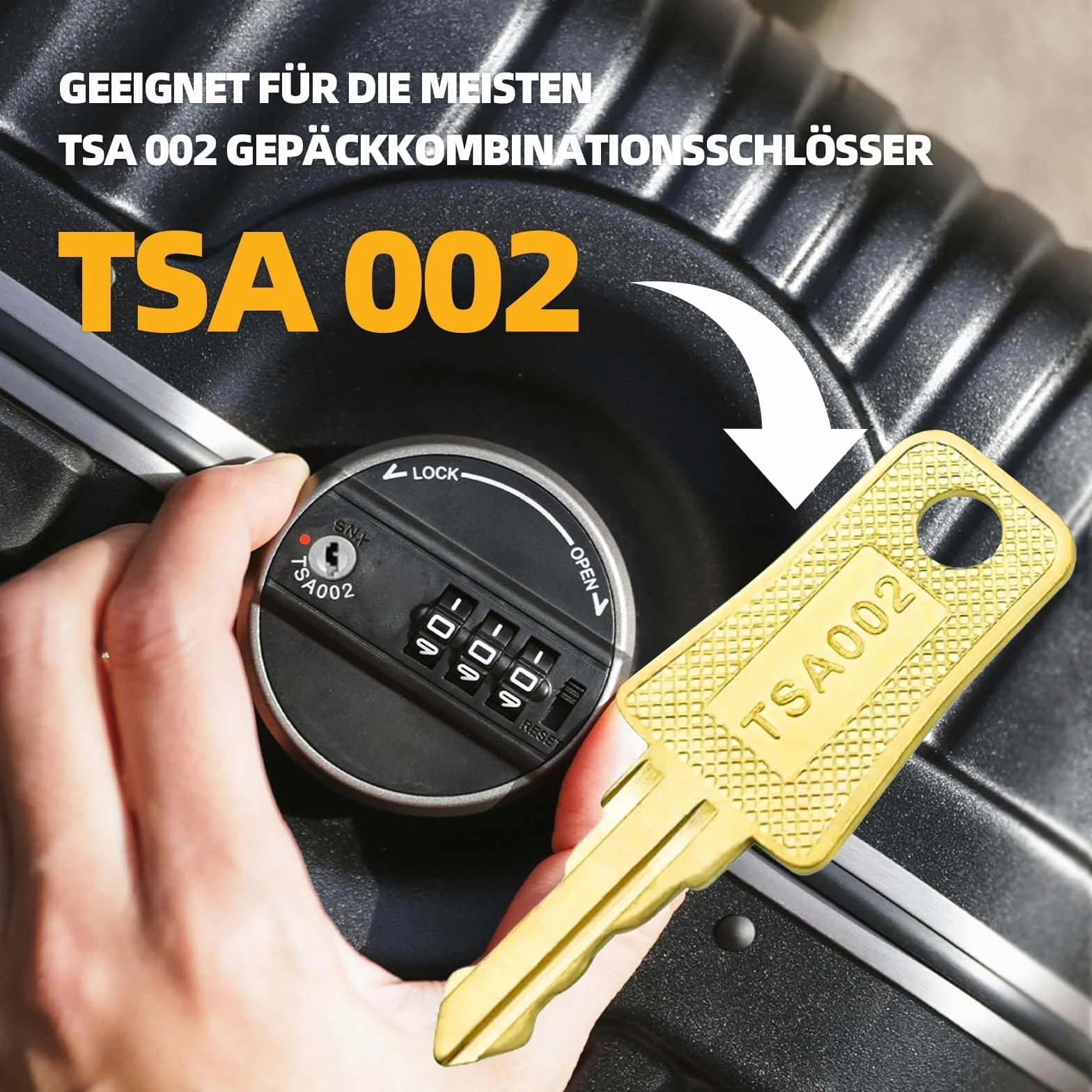 Uniwersalny klucz do bagażu – szyfrowy zamek kompatybilny z TSA 002/007, wielofunkcyjny klucz podróżny z 2 brelokami