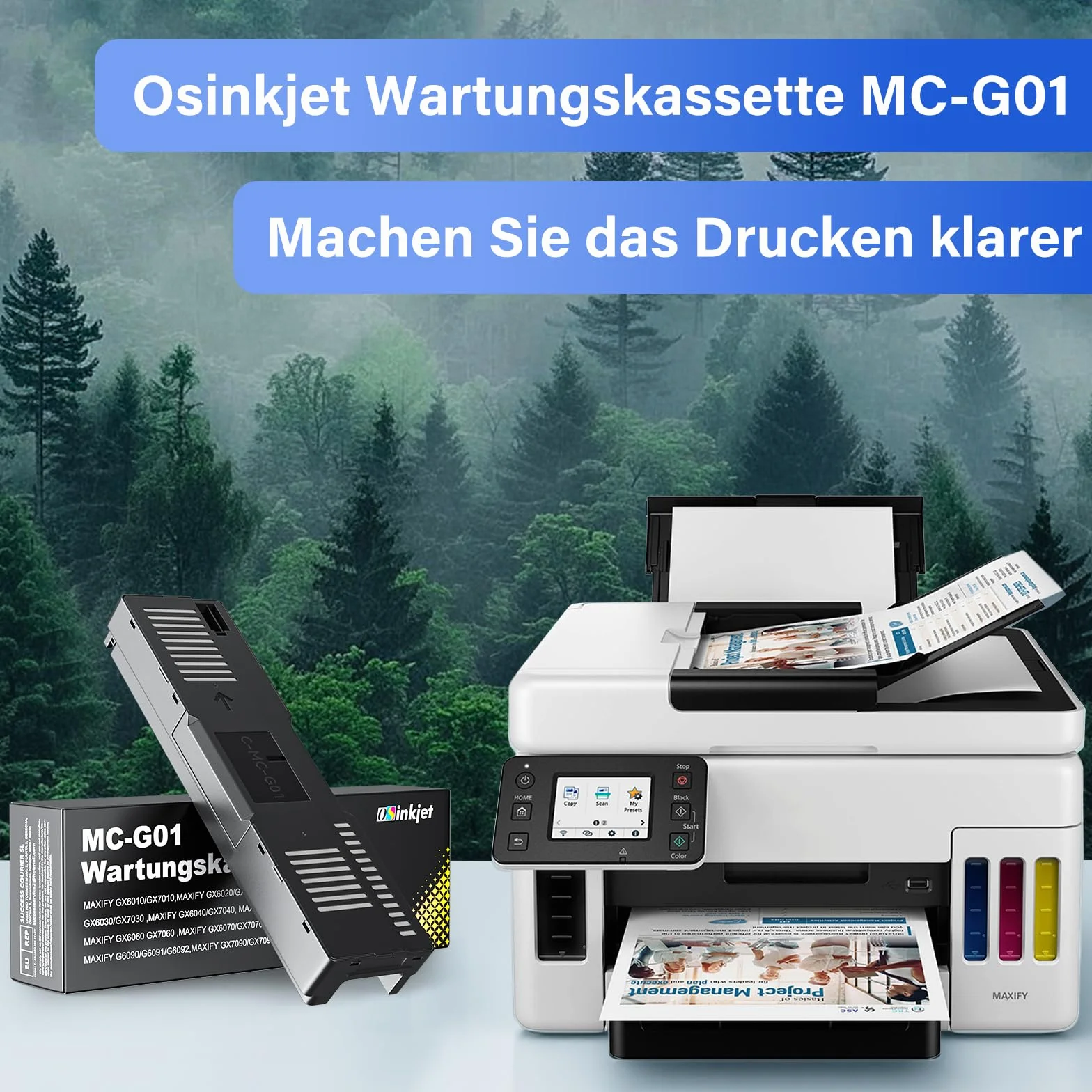 MC-G01 wkład konserwacyjny kompatybilny z Canon Maxify GX6050 GX7050, kaseta konserwacyjna MC-G01 do Maxify GX6010 GX7010 GX6020 GX7020 GX6030 GX7030 GX6040 GX7040 GX6060 GX7060