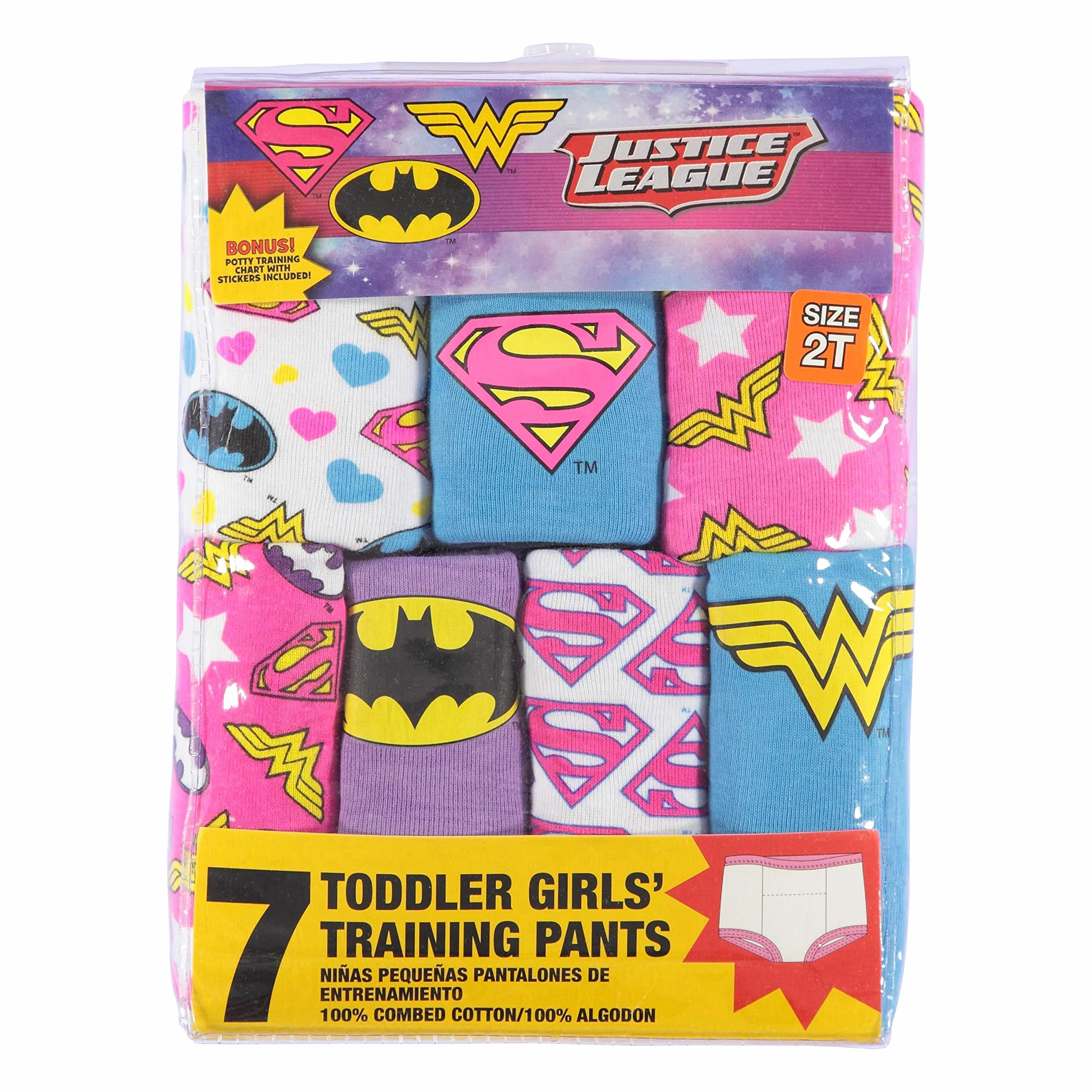 DC Comics Bielizna do nauki nocnika dla niemowląt i małych dzieci Niemowlęta - dziewczynki Justice League Potty Training Pants Multipack