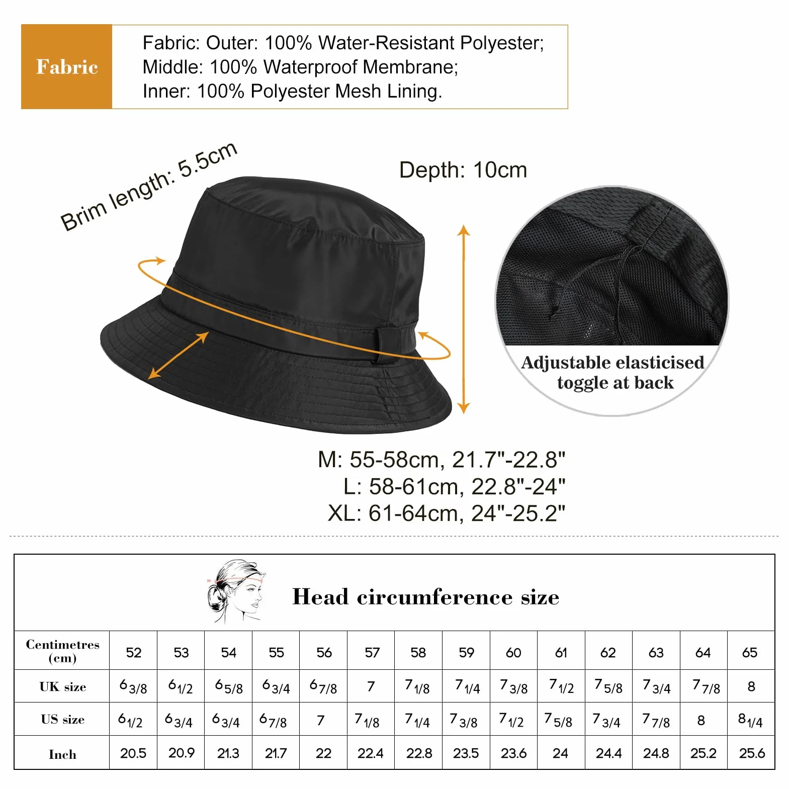 Comhats Wodoodporne kapelusze typu bucket dla kobiet czapka przeciwdeszczowa ochrona przed promieniowaniem UV kapelusz przeciwsłoneczny czapki outdoorowe