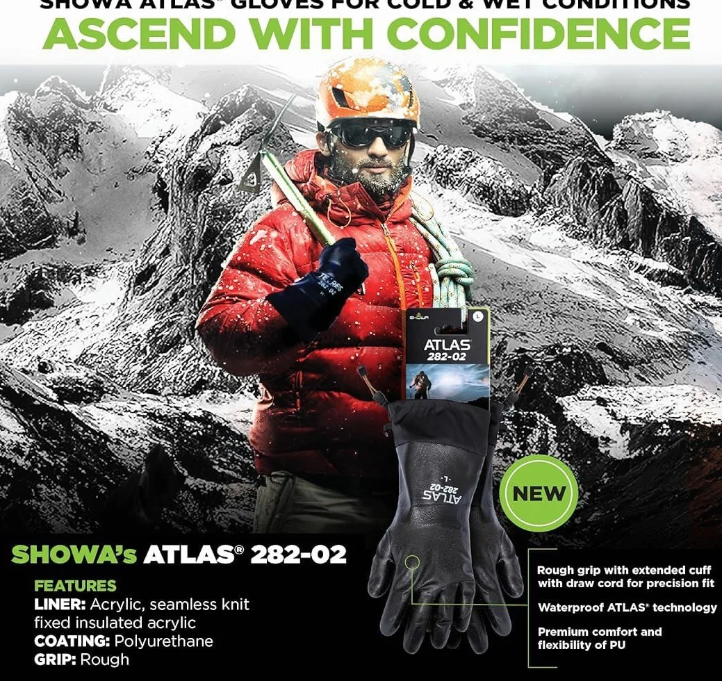 SHOWA 282-02 Waterproof Breathable Insulated Winter Snow Sports Glove with Extended Cuff, Medium (1 Pair)