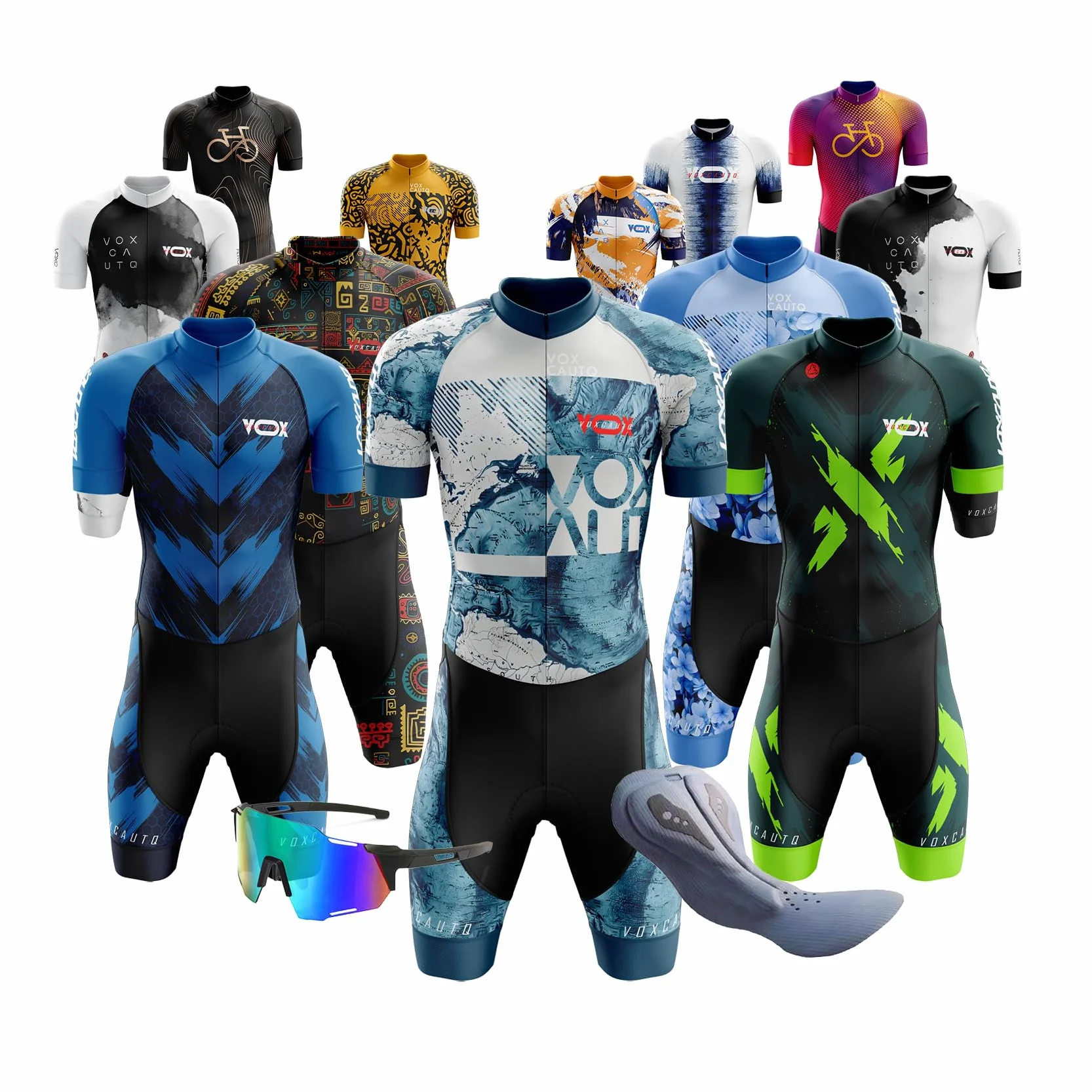 Męski kombinezon rowerowy Skinsuit, jednoczęściowy strój rowerowy z krótkim rękawem, wyściełany, jednoczęściowy trisuit, 3 kieszenie na zawody, do biegania, jazdy na rowerze, pływania, rajstop