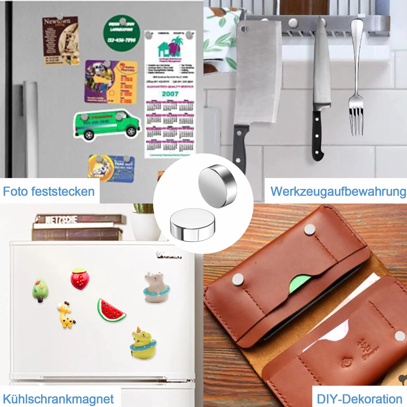 MIN CI 200 magnesów na lodówkę, 5 x 2 mm, mocne magnesy na lodówkę, małe magnesy neodymowe, małe magnesy do robótek ręcznych, mini okrągłe magnesy do zdjęć, tablic informacyjnych
