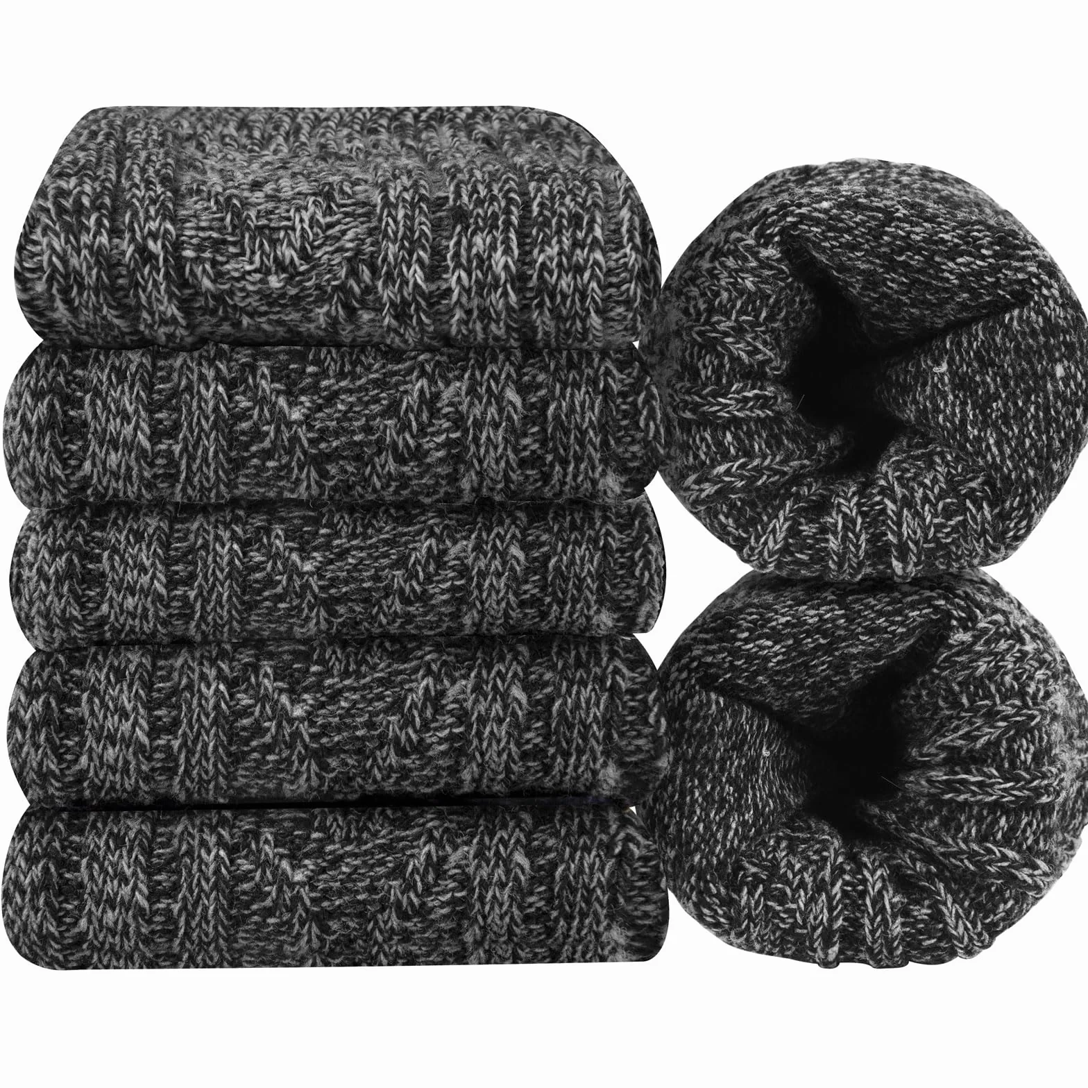 5 par damskich skarpet z wełny merino na zimę, termiczne, miękkie, biznesowe, grubo dziane skarpety dla pań, oddychające, premium, na wędrówki, lekkie, skarpety z wełny, prezent dla mężczyzn i kobiet