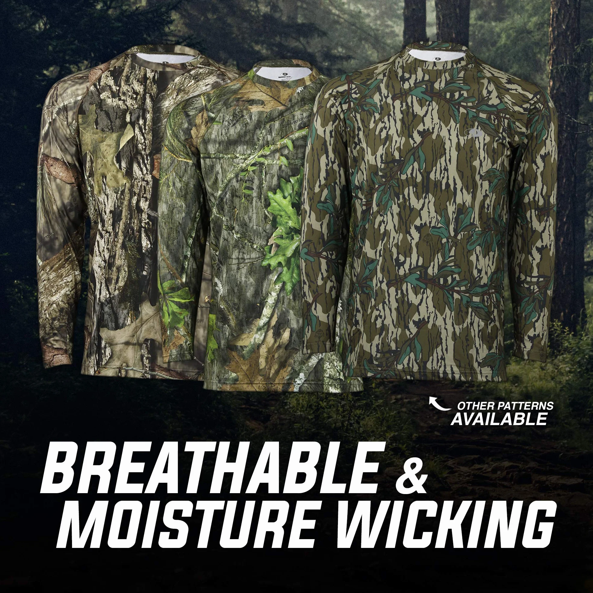 Mossy Oak Długi rękaw Mężczyźni Men's Hunting Shirt Camo Clothes Long Sleeve (1 w zestawie)