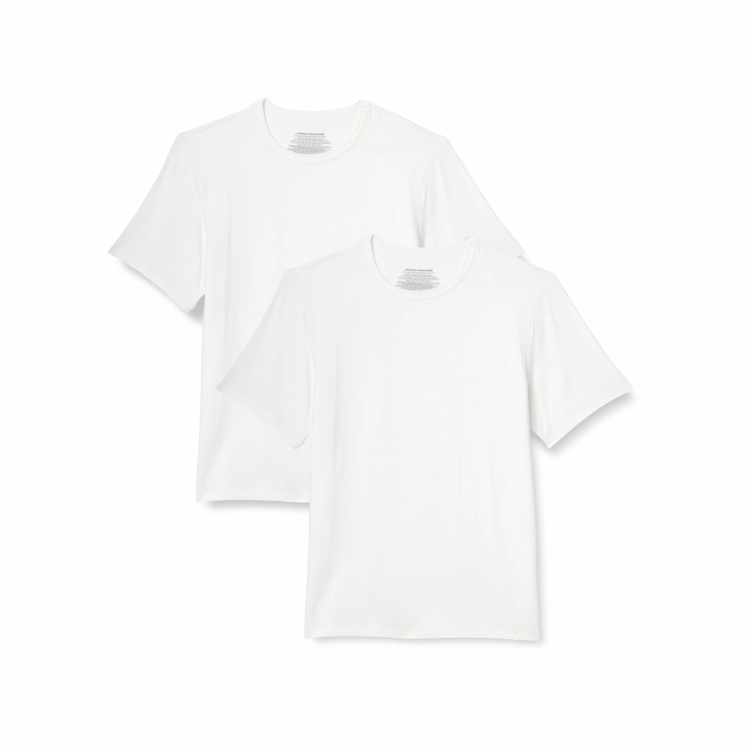 Amazon Essentials Męski super miękki podkoszulek z krótkim rękawem, 2 sztuki, biały, L