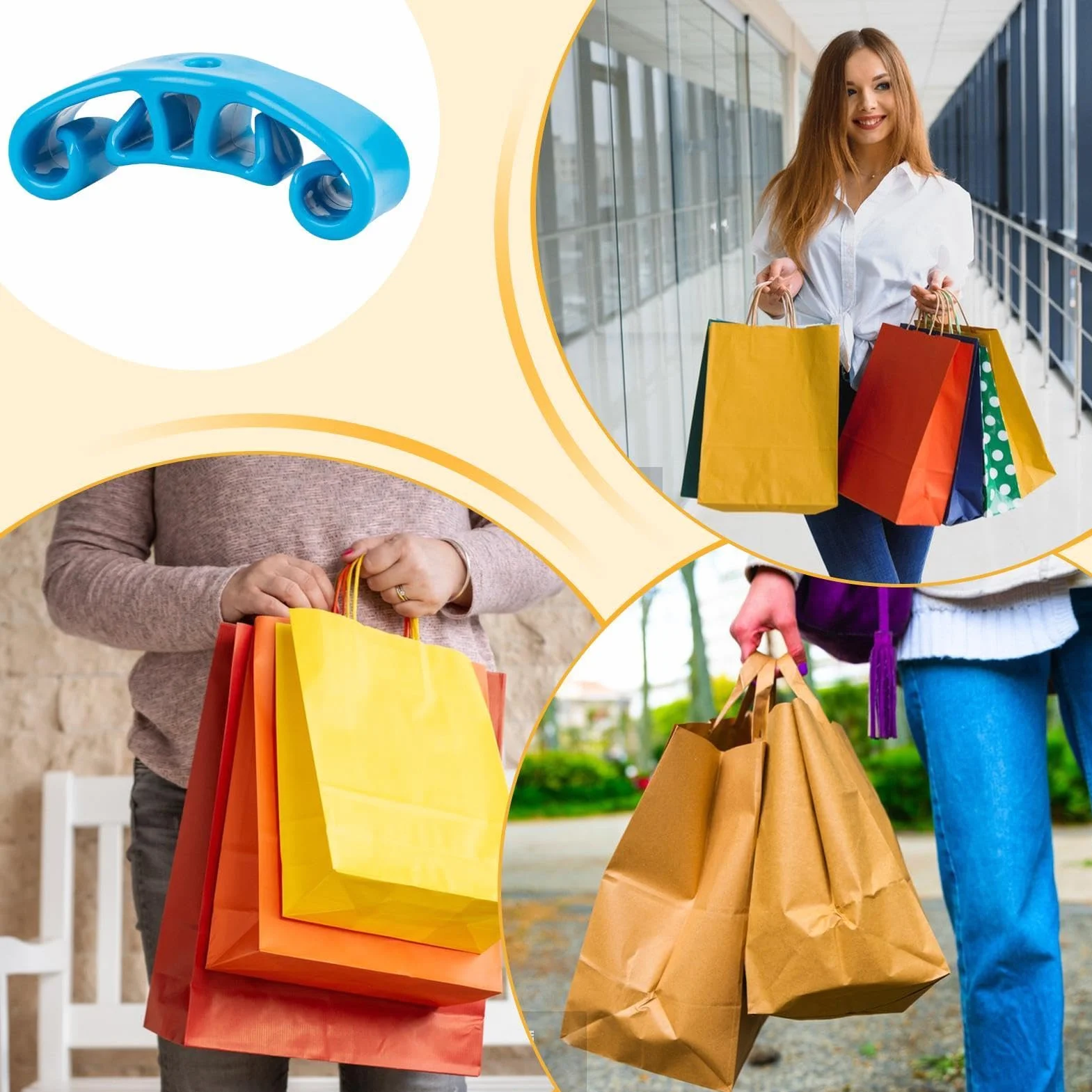 Bag Handle for Groceries, Shopping Bag Carrier Handle, Durable Grocery Carrier Grips, Heavy Duty Grocery Bag Handle, Bag Grips for Shopping, Grocery Carrier Grips for Family
