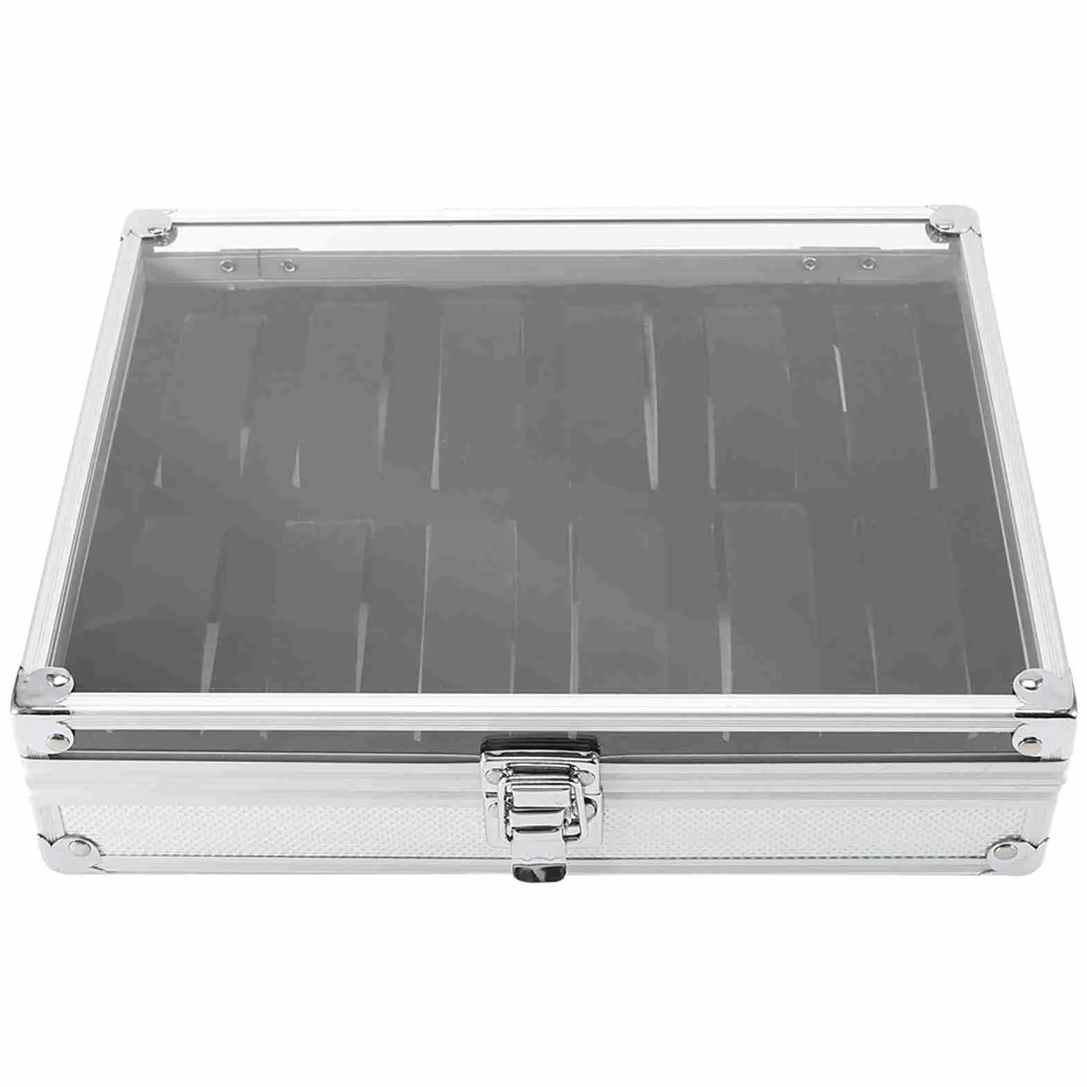 Keenso Elegancki Aluminiowy Wyświetlacz z Zegara z Akrylowym Oknem Wyświetlacza, Wysokiej ści Pudełko do Przechowywania dla Entuzjastów, Szczeliny 6/12 do Organizowania Zegarków i Biżuterii