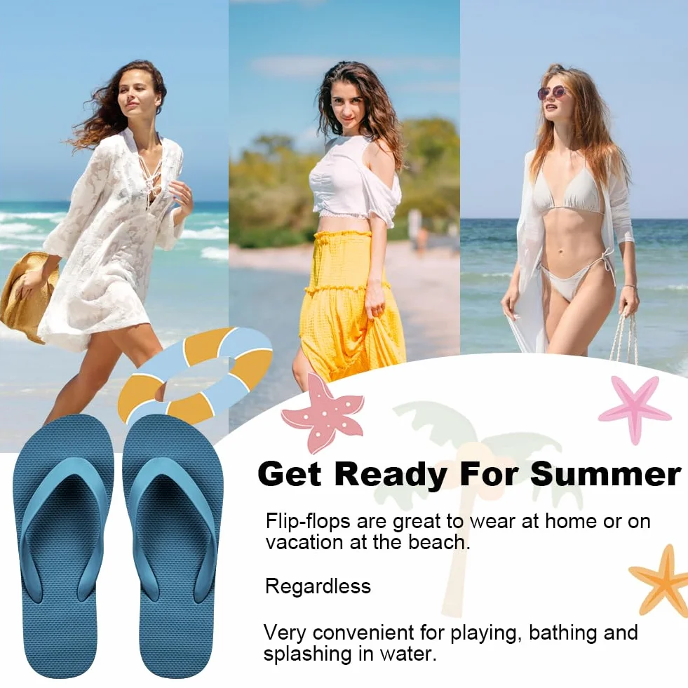 Aomig Unisex Japonki, Damskie i Męskie, Gumowe Klapki, Plażowe Klapki, Buty do Basenu, Czarne, Lekkie, Antypoślizgowe, Płaskie Japonki, Na Wakacje, Plażę, Basen, Galaretkowe Sandały
