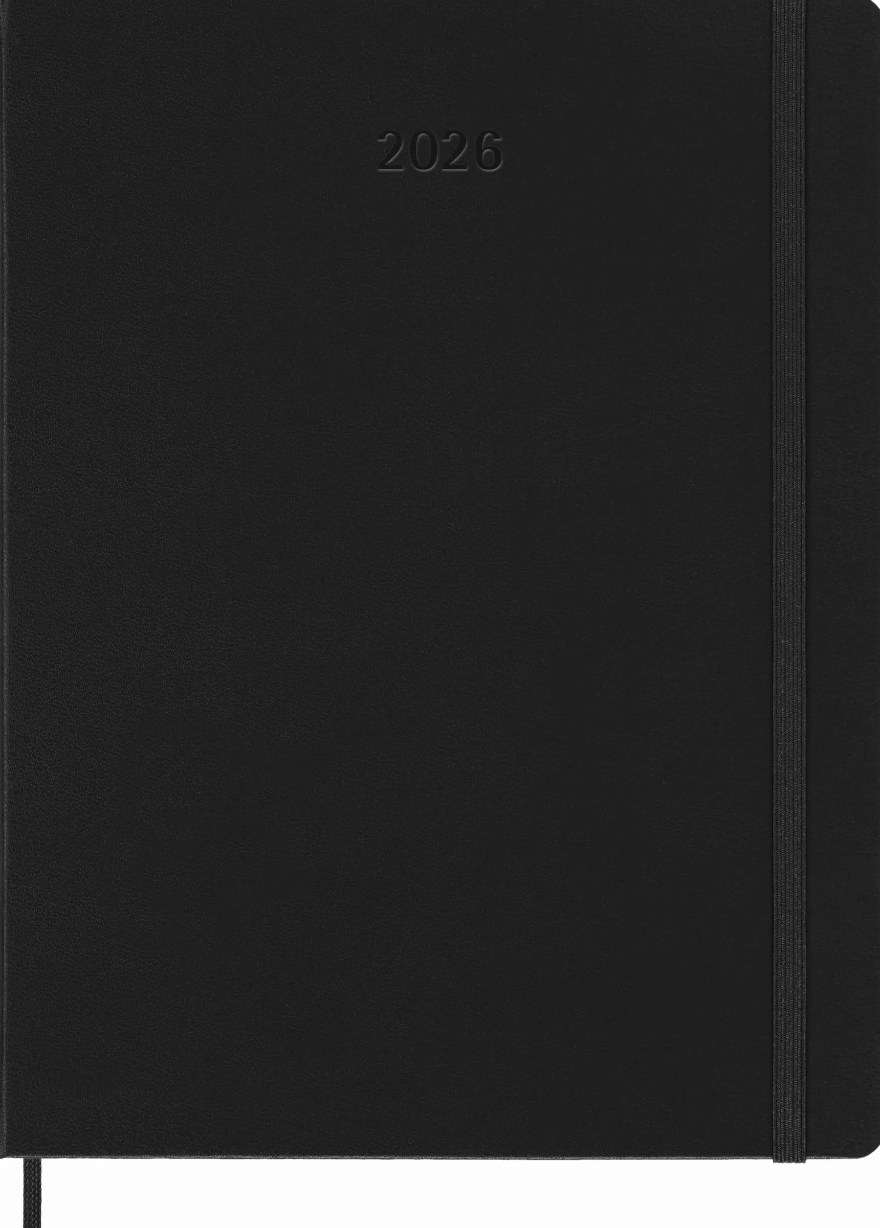 Moleskine 12 Monate Pro Wochen Notizkalender 2026, Pro XL, 1 Wo = 2 Seiten, vertikal, Spalten für Notizen, fester Einband, Schwarz