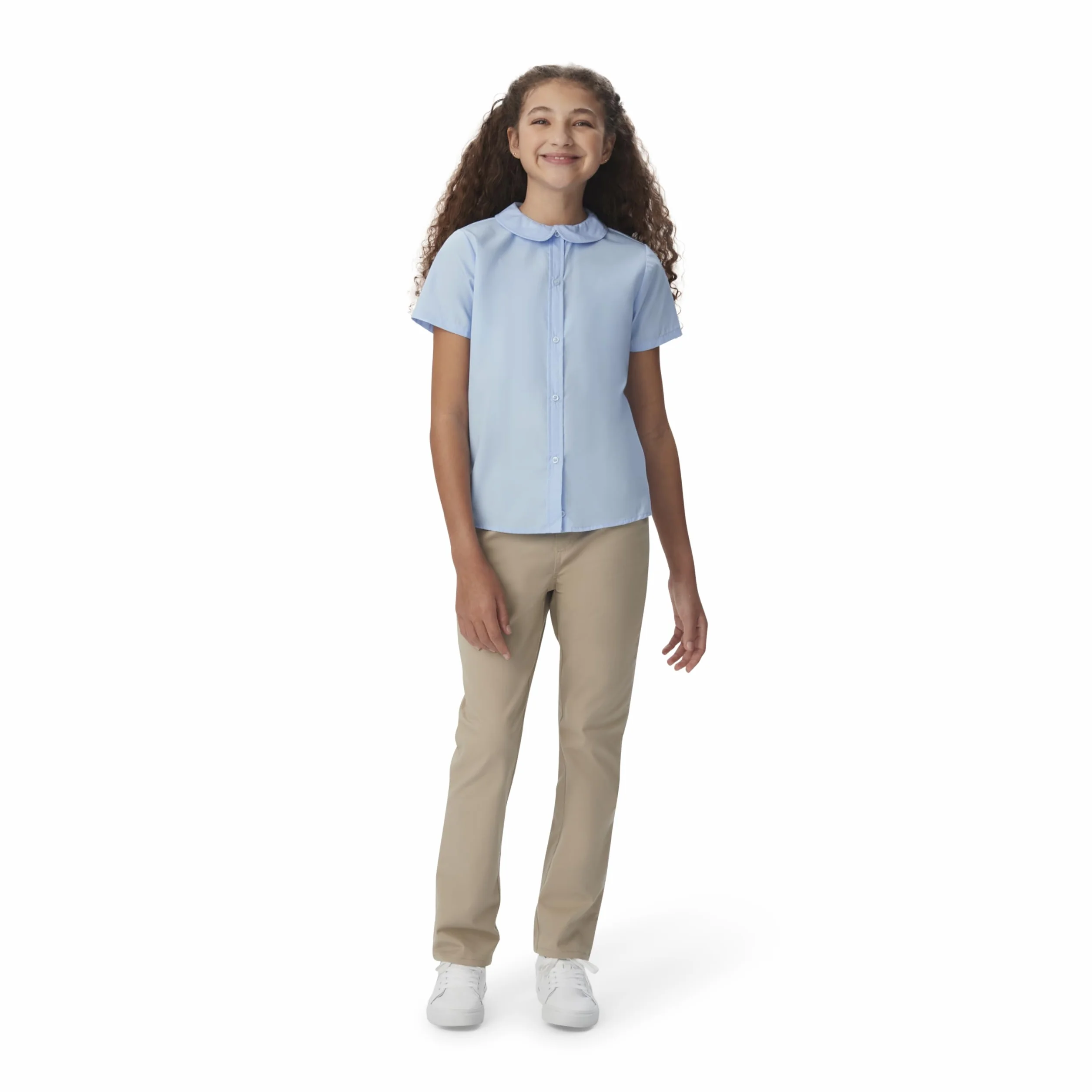 French Toast Bluzka Dziewczynki Short Sleeve Peter Pan Collar Blouse (Standard & Plus)