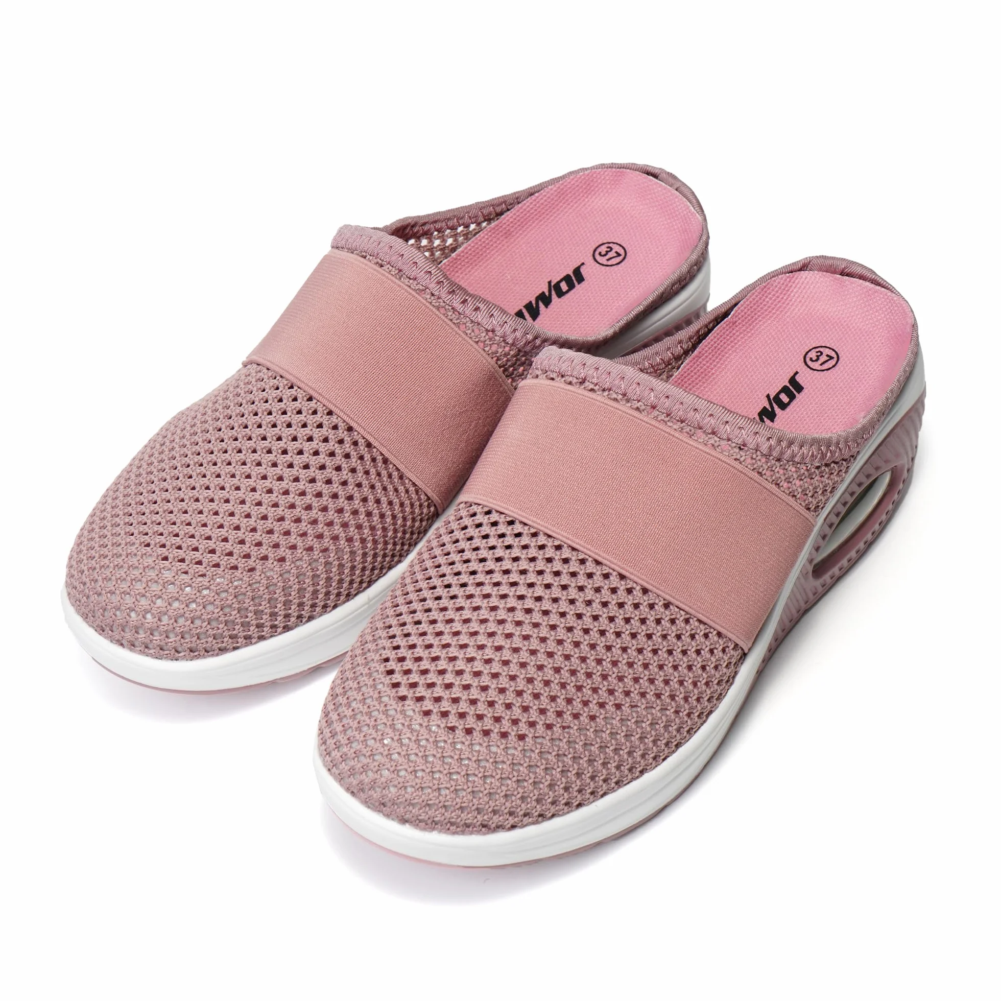 JOMIX Ortopedyczne buty damskie, buty zdrowotne, sandały, na lato, miękki obcas na koturnie, z zapięciem na rzepy, antypoślizgowe buty domowe