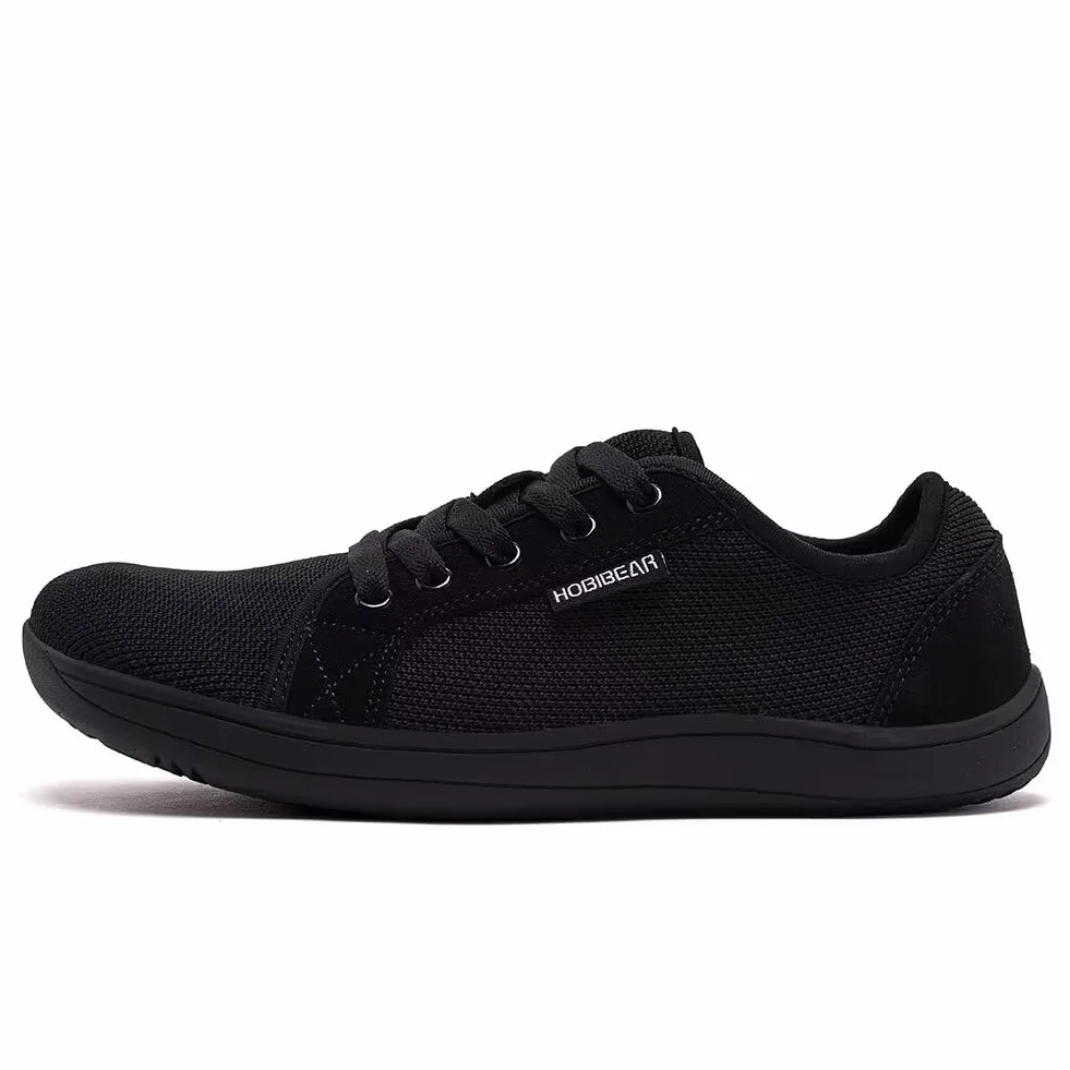 HOBIBEAR Unisex szerokie buty do chodzenia boso dla mężczyzn i kobiet, do biegania w terenie, minimalistyczne, lekkie i oddychające, czarny, 41 EU