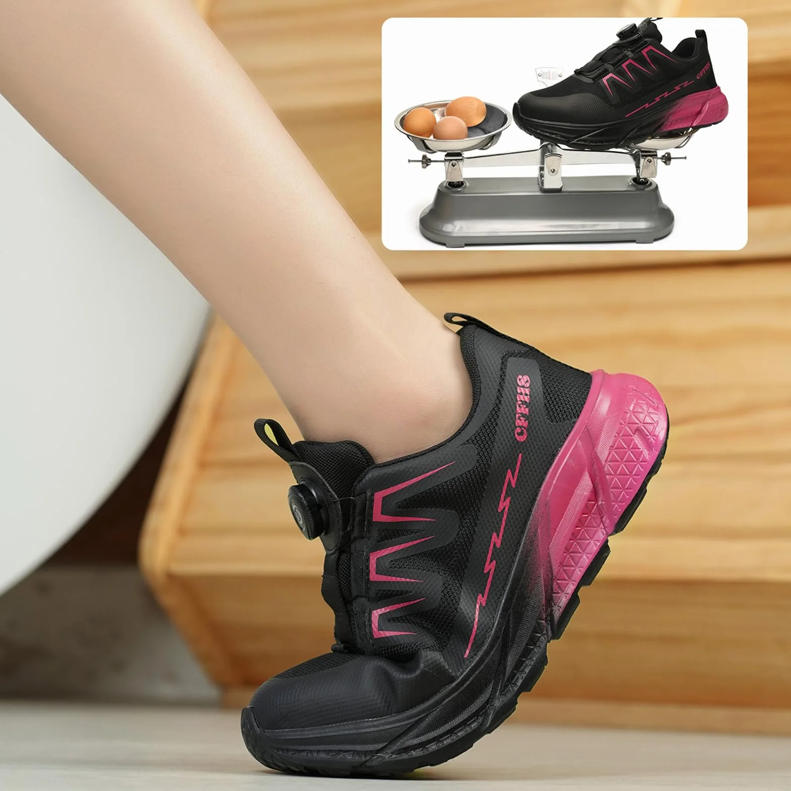 Damskie buty z stalowym noskiem, buty sportowe do pracy w budownictwie lekkie wygodne i odporne