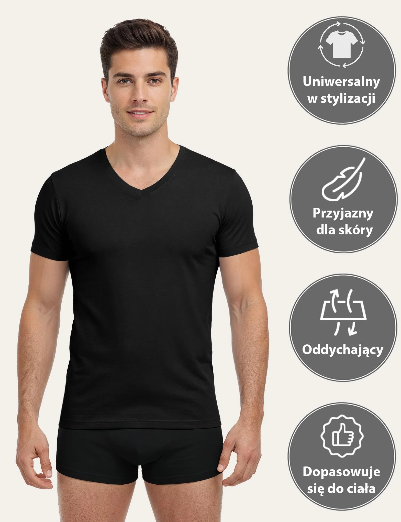 ALPIDEX 4 Sztuk Mężczyźni T-Shirt Męski Koszulka 100% Bawełna Undershirts Krótkie Rękawy Dekoltem W Serek Podkoszulek