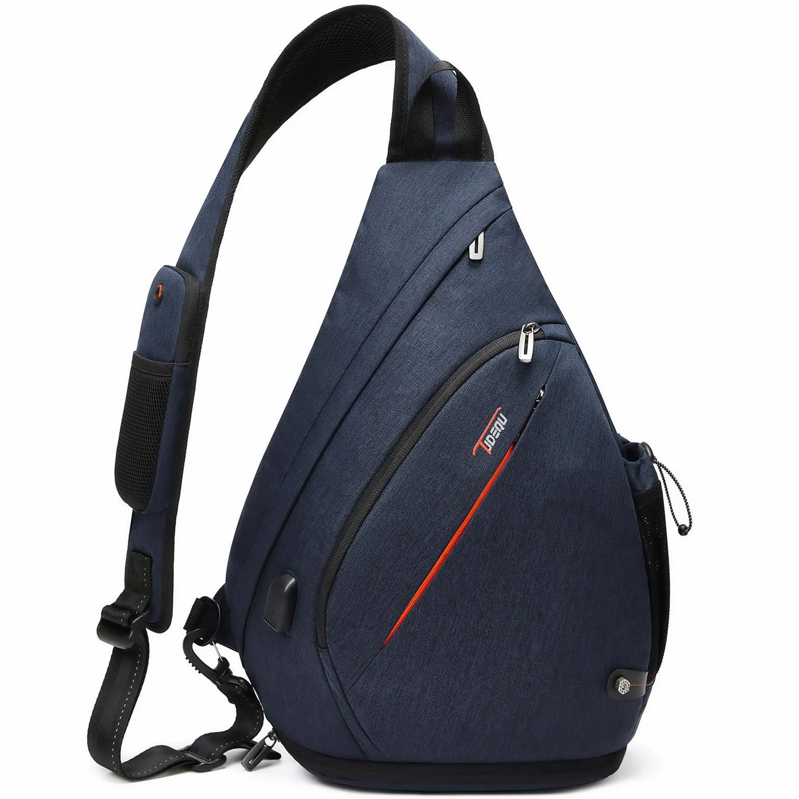 TUDEQU Torby na ramię dla mężczyzn, 8 kieszeni plecak na jedno ramię duży 19 l, crossbody, pojedynczy pasek, czarny, podróże, wędrówki, kobiety, 8-ciemnoniebieski, L, Plecak turystyczny