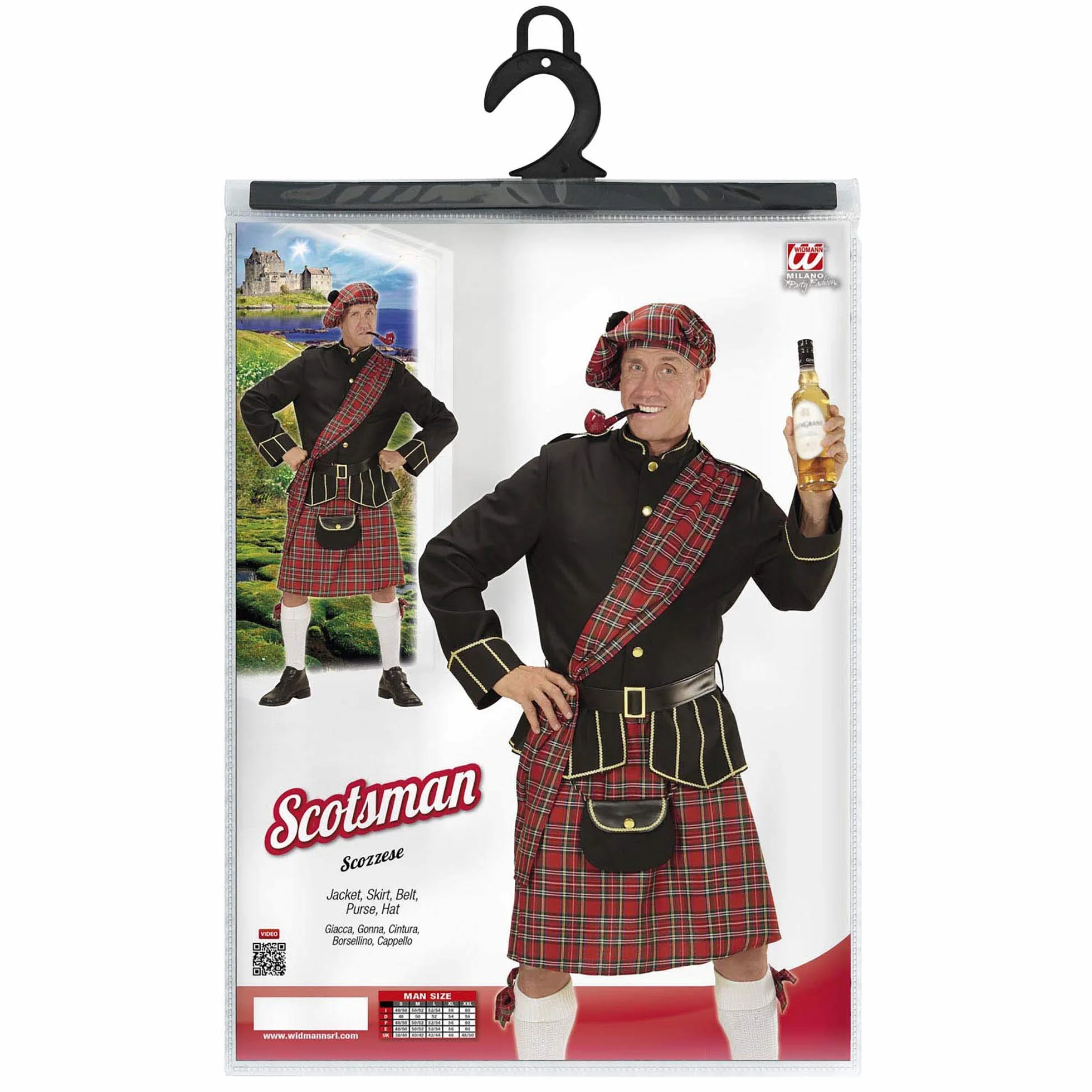 W WIDMANN MILANO Party Fashion - Kostium Szkota, kurtka, spódnica/kilt, Szkocja, karnawał